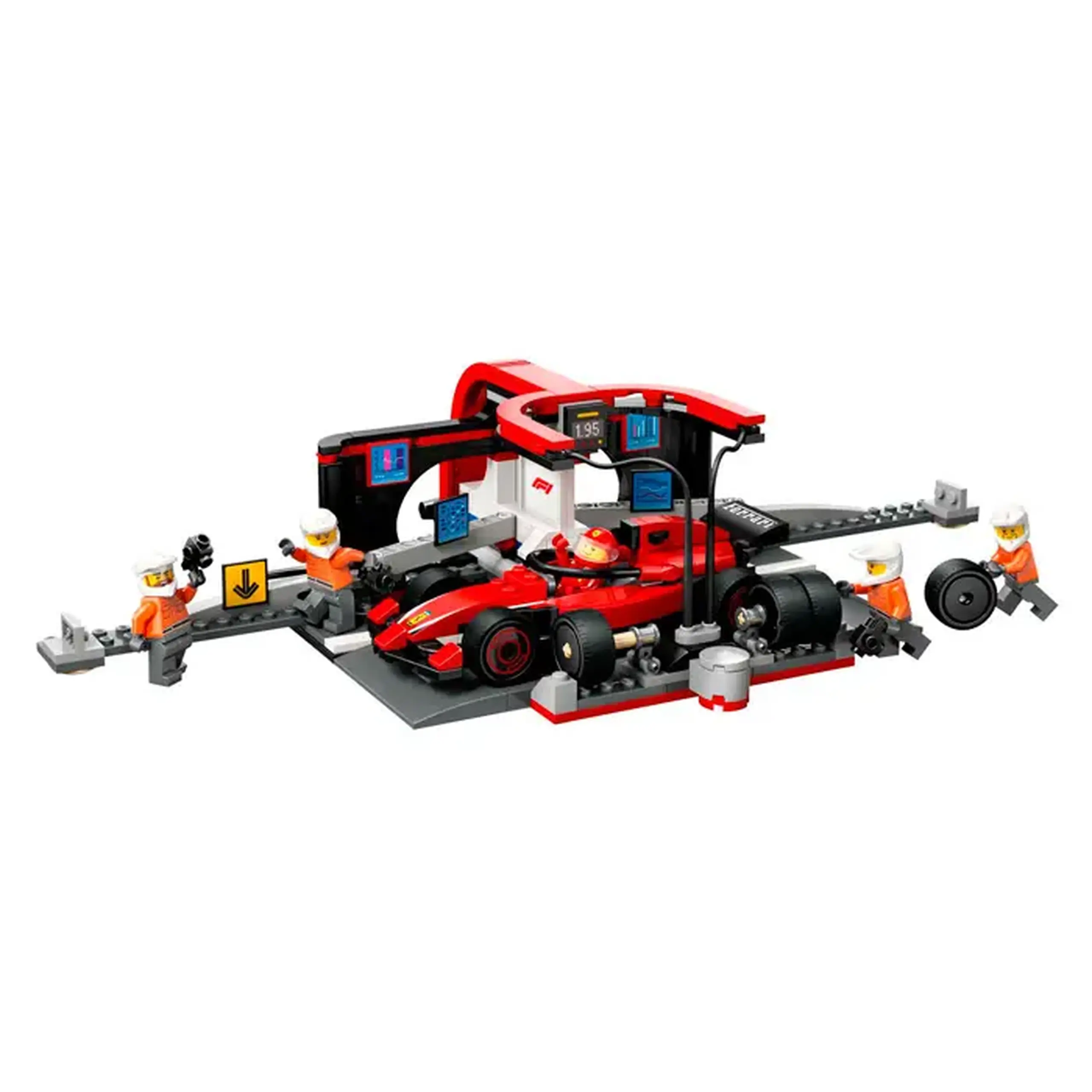 Lego City Boxa si mecanici F1 cu masina Ferrari 60443