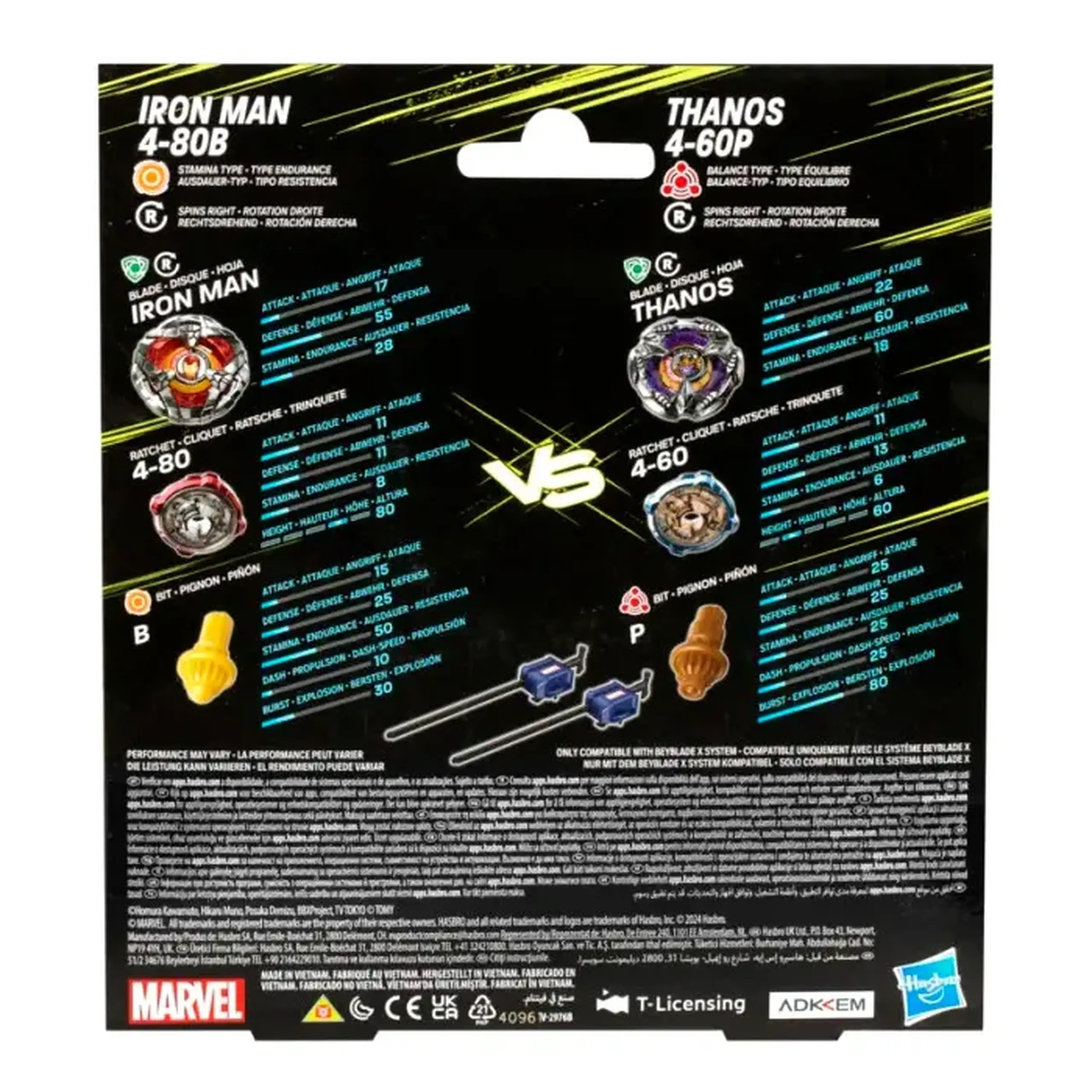 Beyblade in se 2buc Hasbro X "Iron-Man vs Thanos" G0287