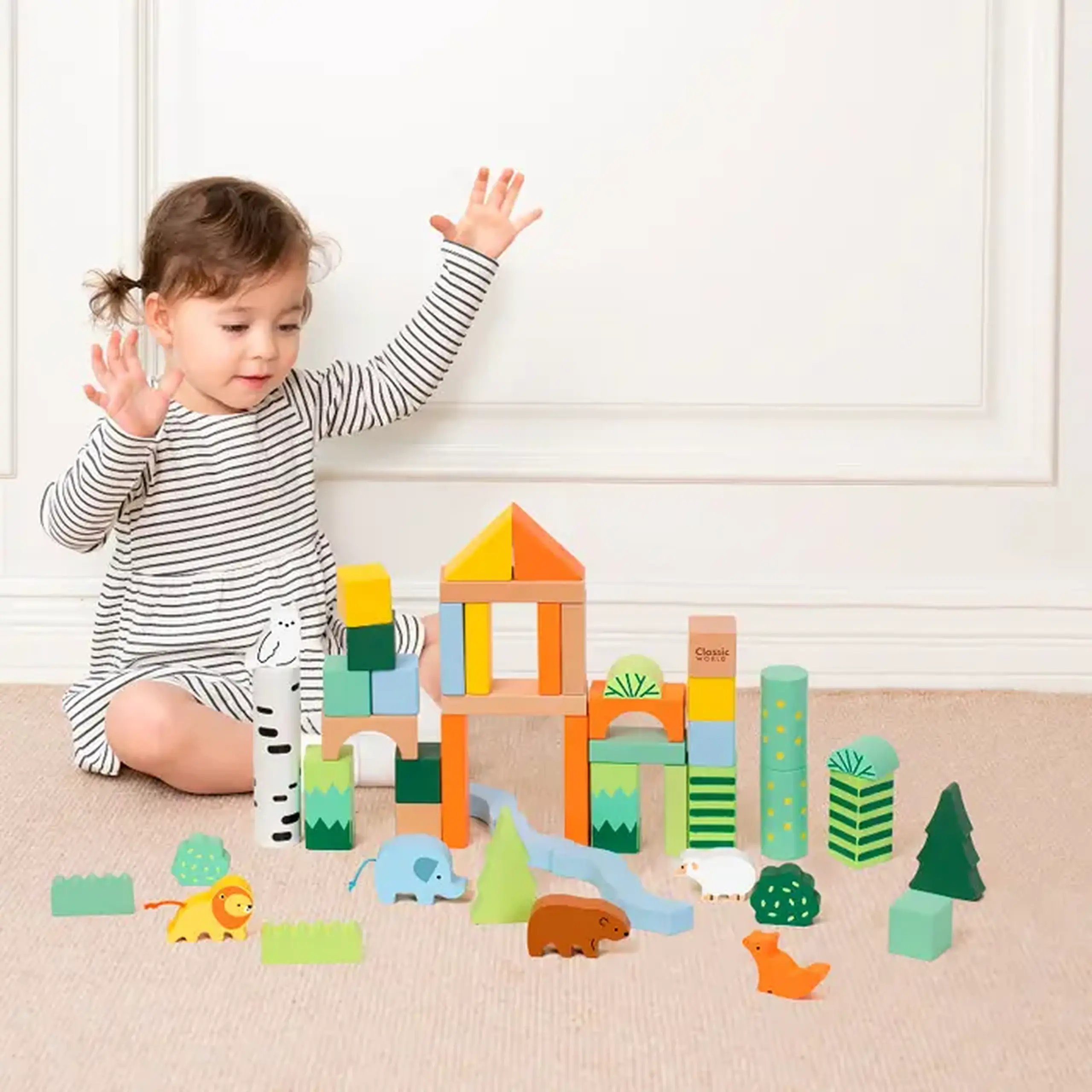 Cuburi de lemn "Forset Blocks" Classic world 20272