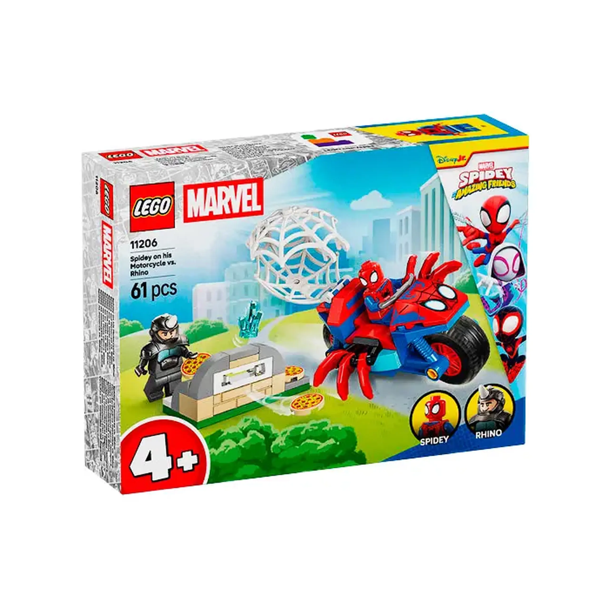 Lego Marvel Spidey pe o motocicleta vs Rhino 11206