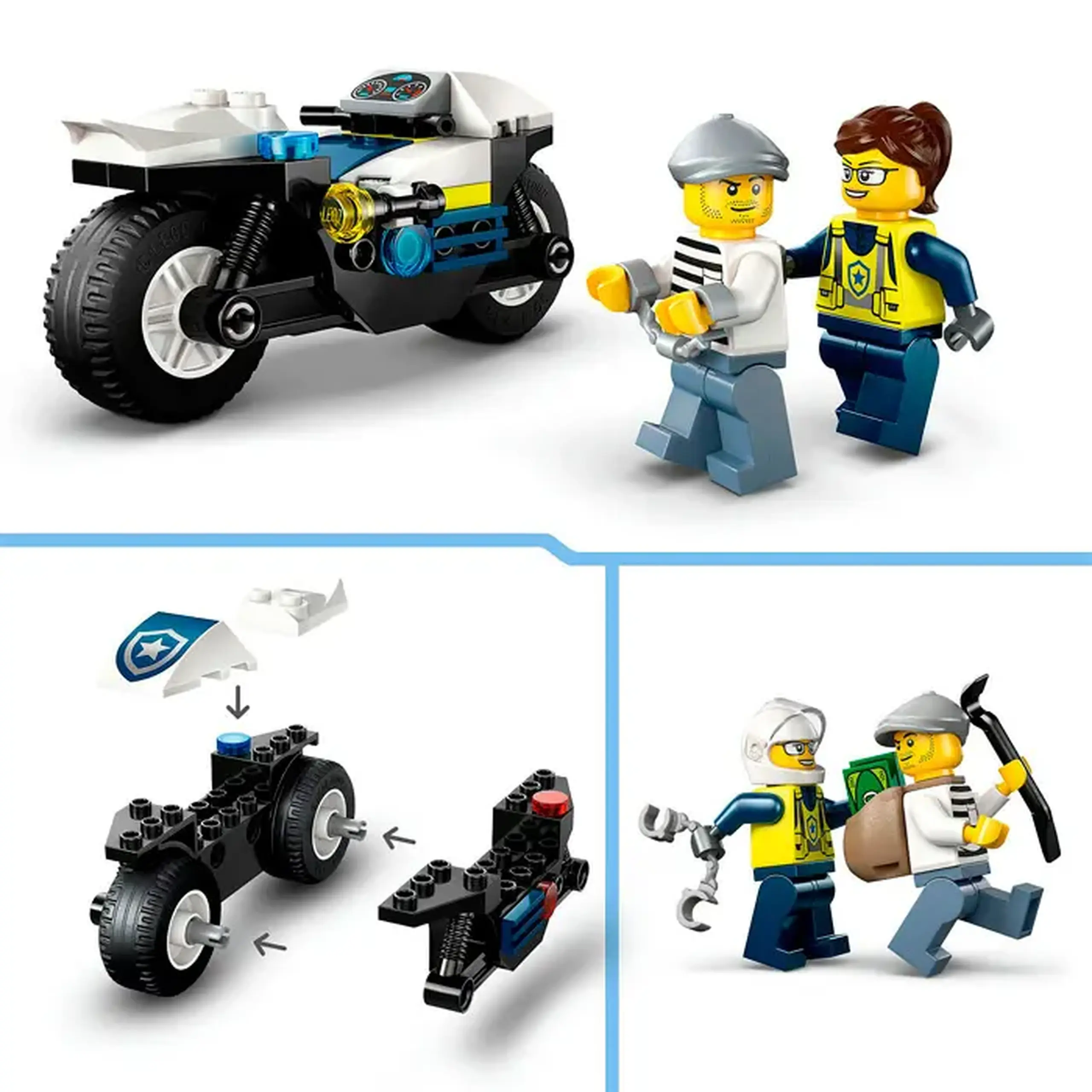 Lego City Urmarire cu motocicleta de politie 60455