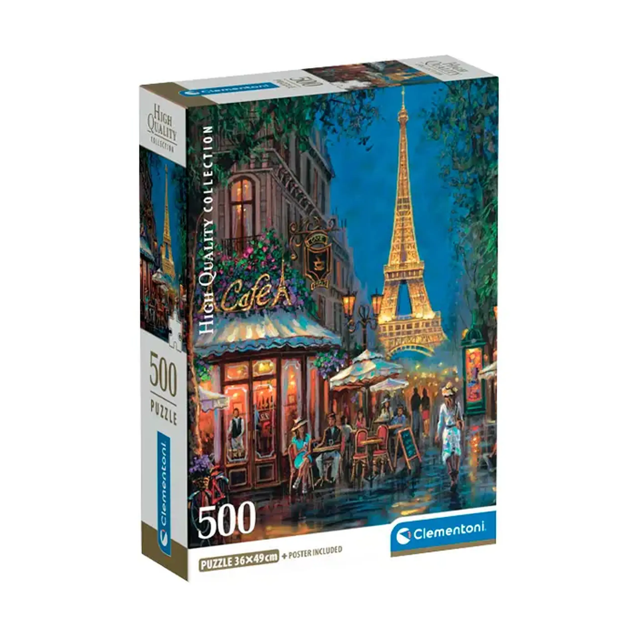Puzzle 500 + Poster Clementoni Night At The Eiffel Cafe 35577