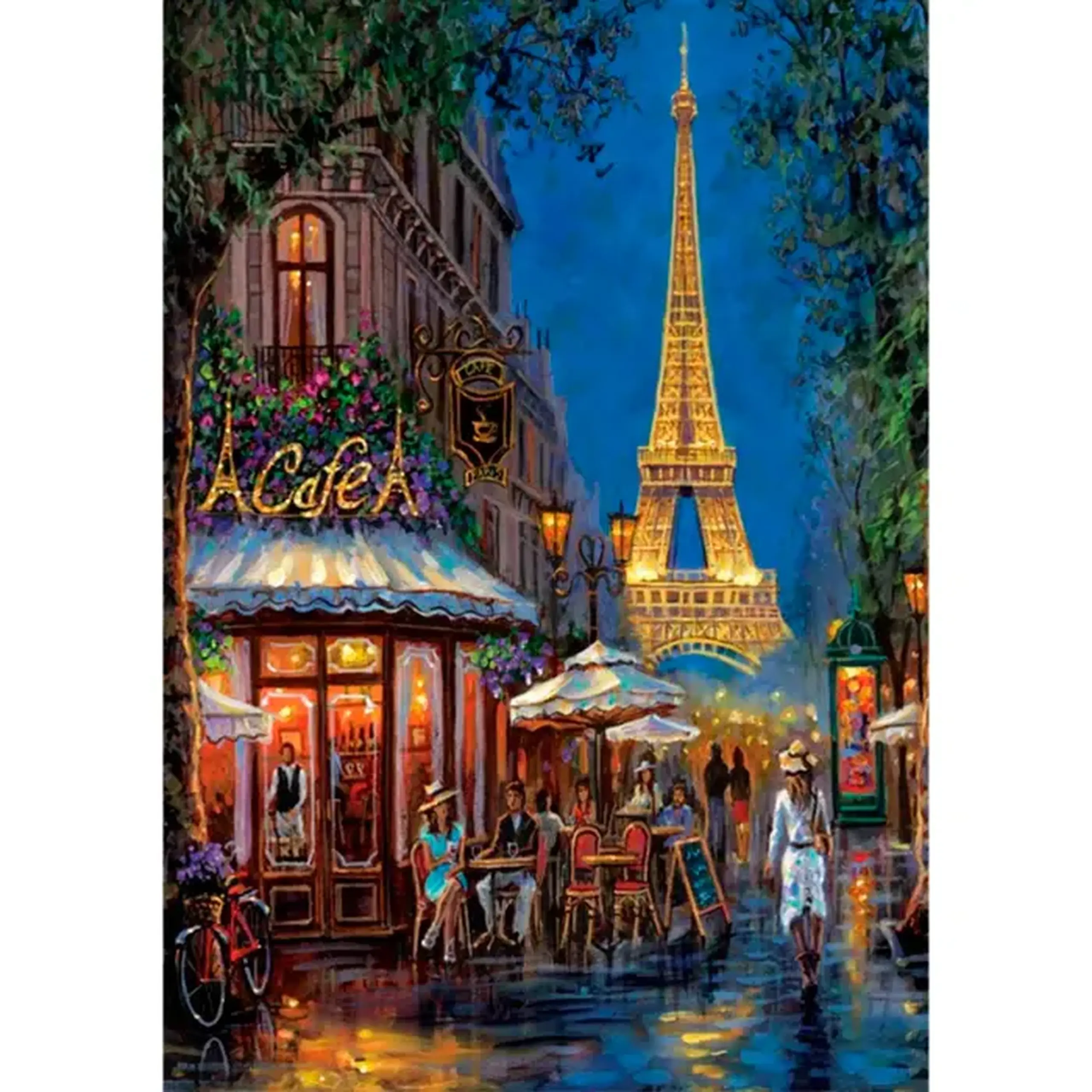 Puzzle 500 + Poster Clementoni Night At The Eiffel Cafe 35577