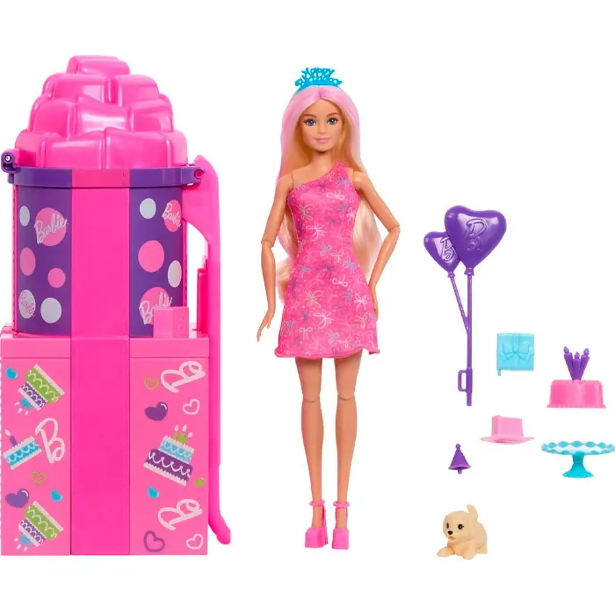 Papusa Barbie Rise & Surprise Pet Birthday JKF66