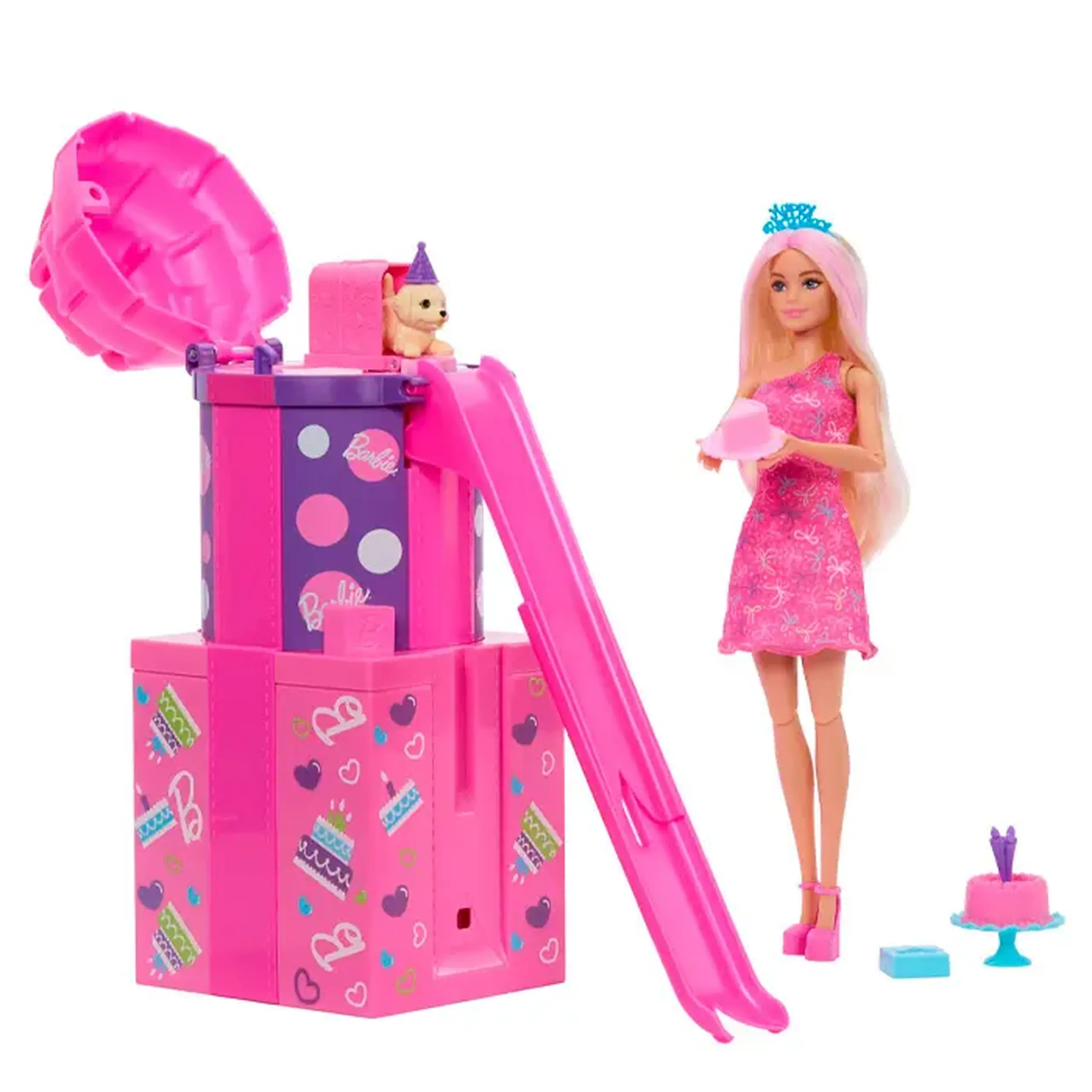 Papusa Barbie Rise & Surprise Pet Birthday JKF66