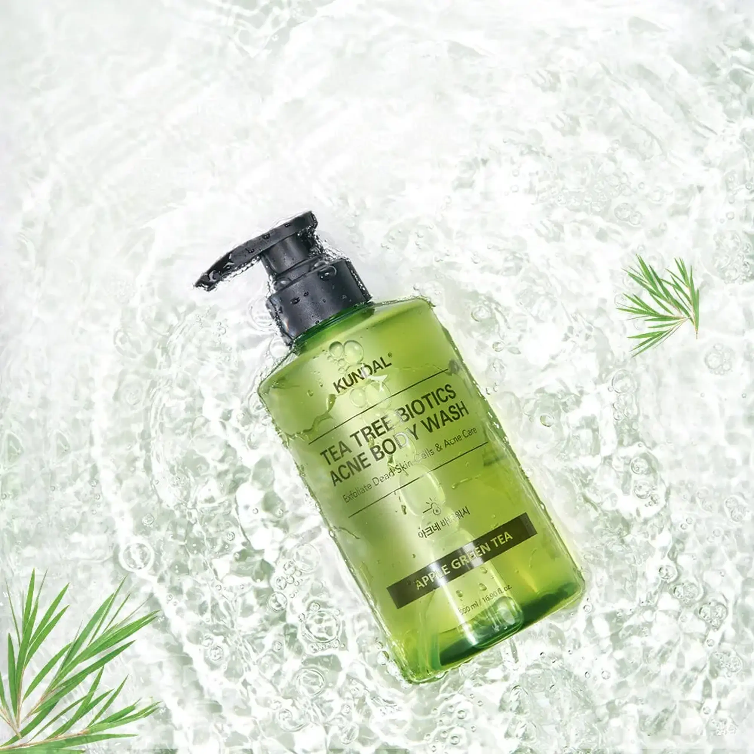 Gel de duş pentru corpul predispusă la iritații Kundal Tee Tree Bioticts Acne Body Wash Apple Green Tea 500ml