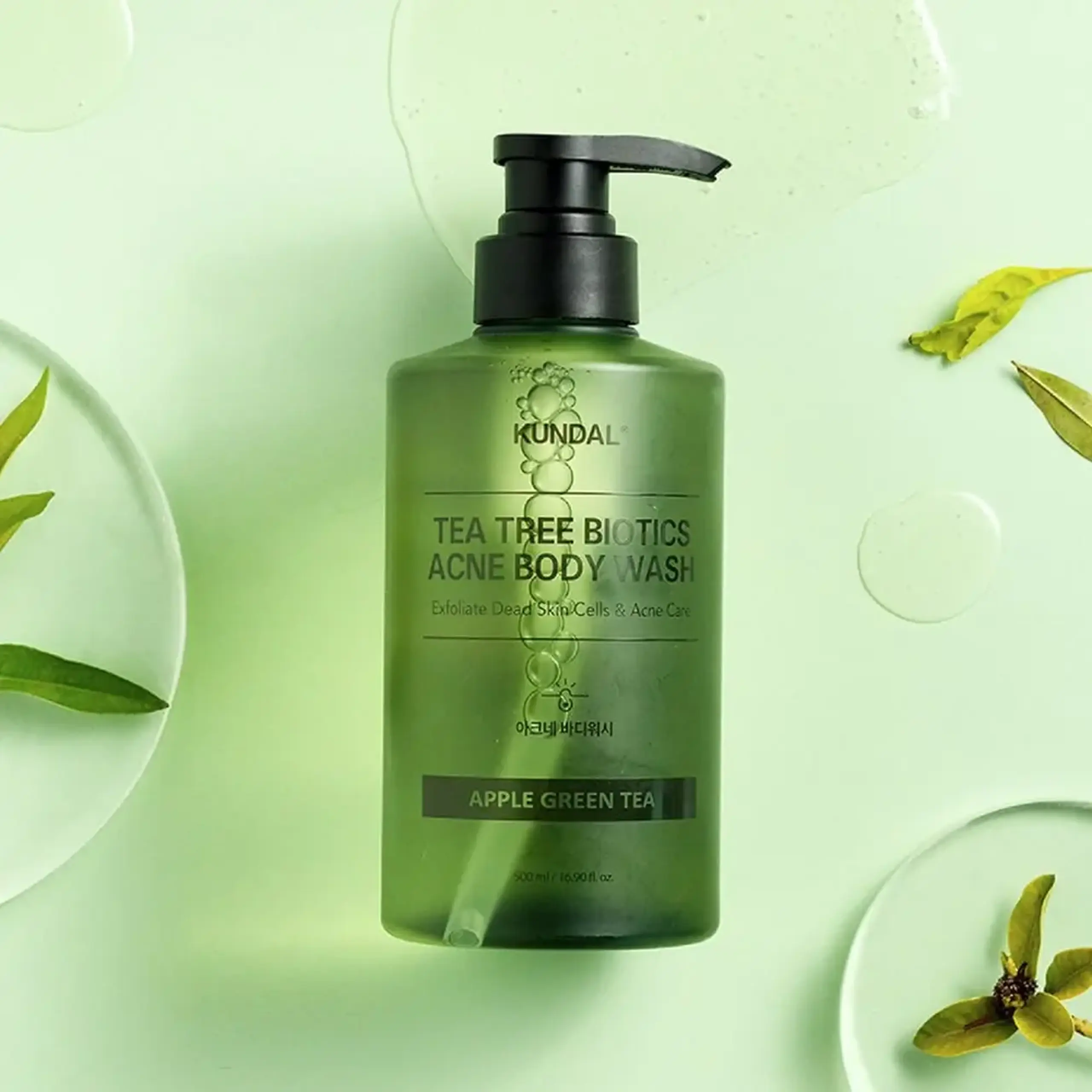 Gel de duş pentru corpul predispusă la iritații Kundal Tee Tree Bioticts Acne Body Wash Apple Green Tea 500ml