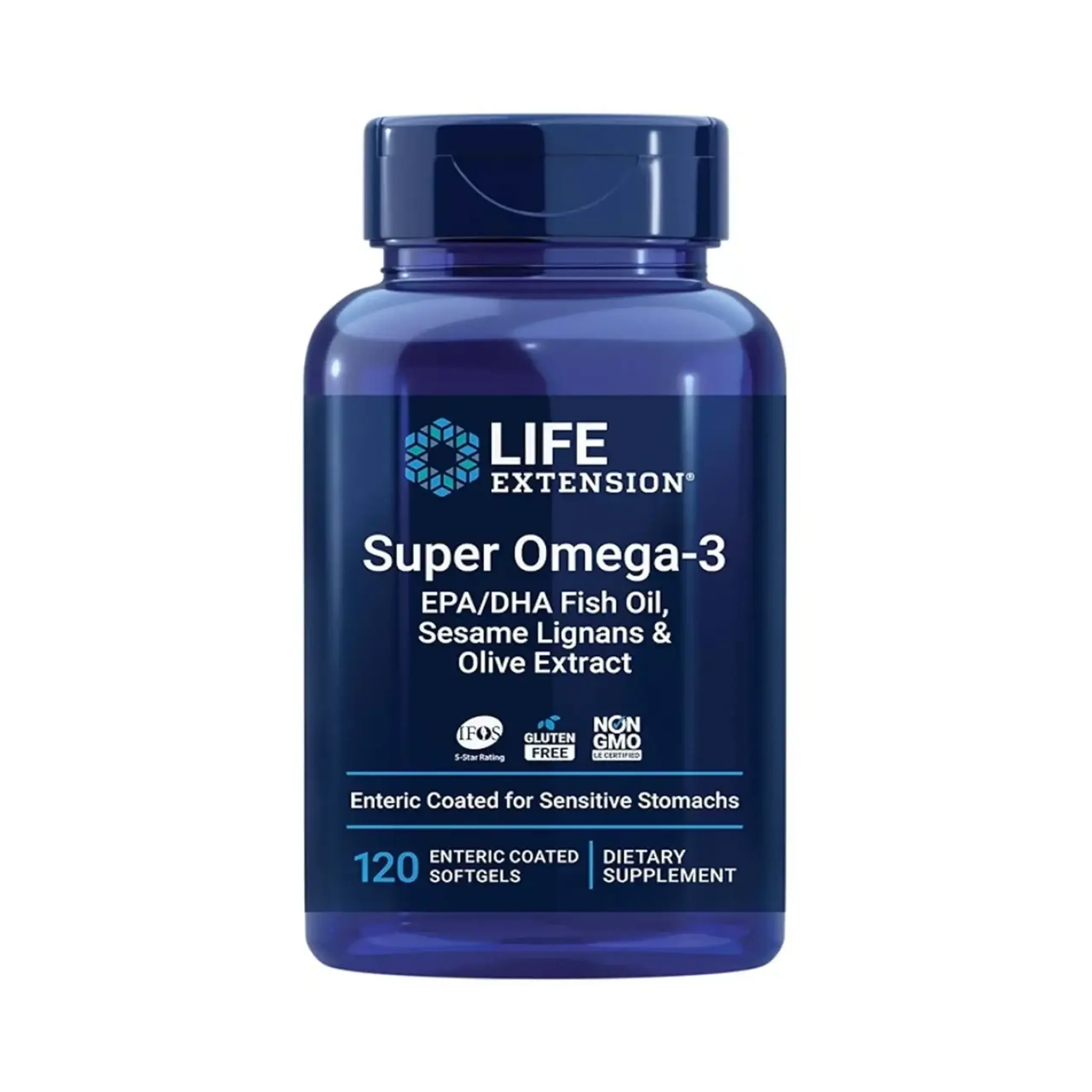 Life Extension, Omega-3 EPA/DHA Fish Oil, Sesame Lignans & Olive Extract, 120 Softgels