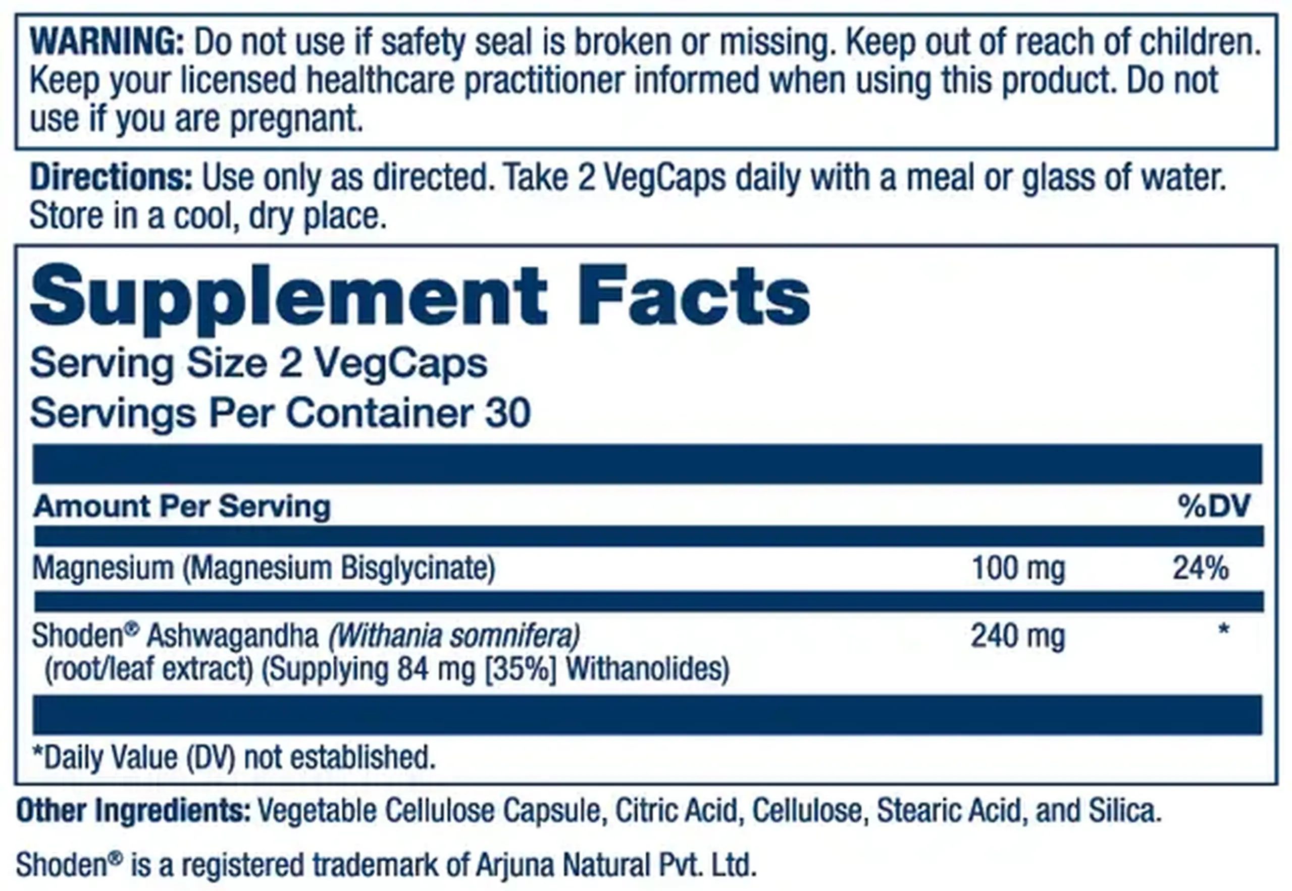 Solaray, Magnesium & Ashwagandha, 60 Veg. Caps