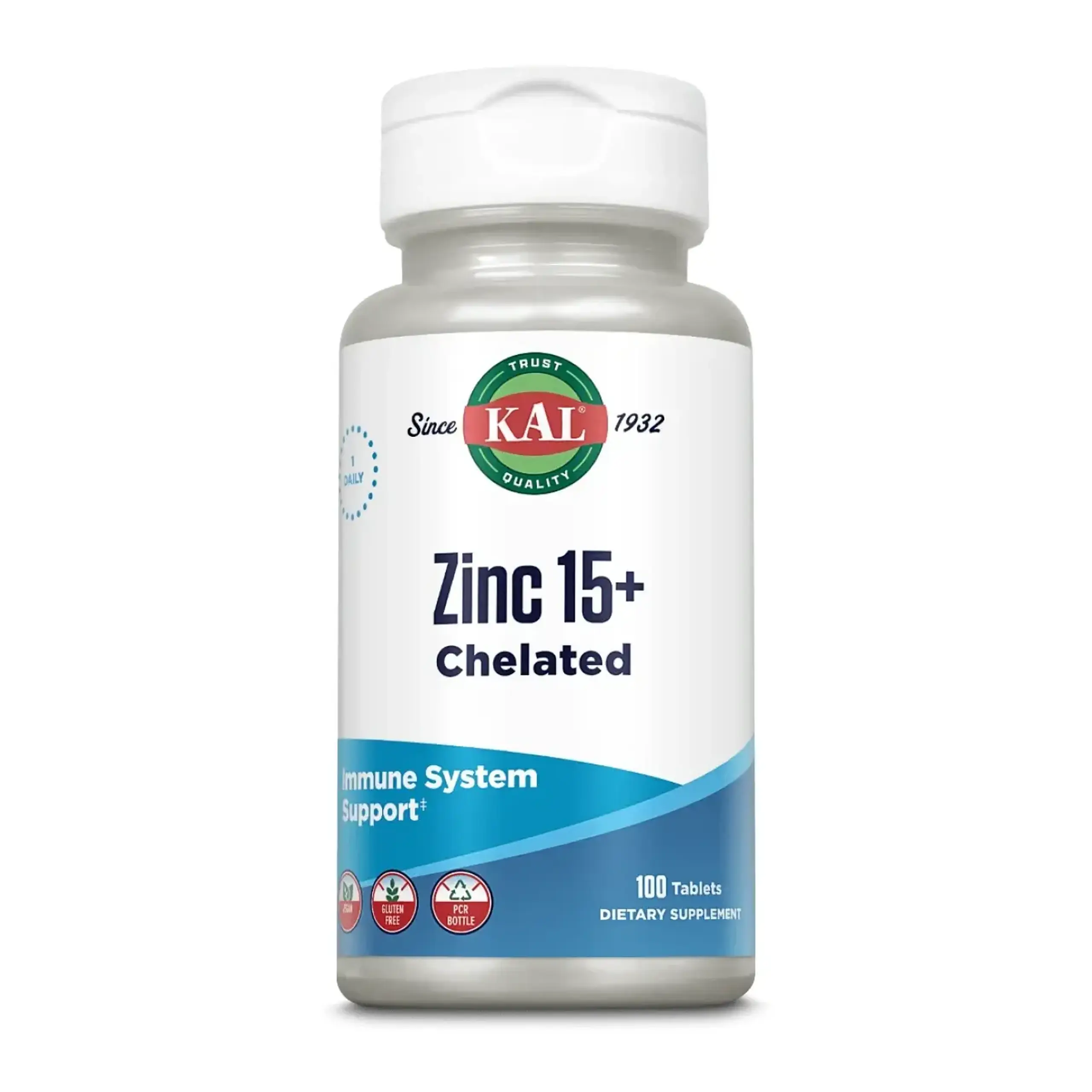 Kal, Zinc 15+ Chelated, 100 tab