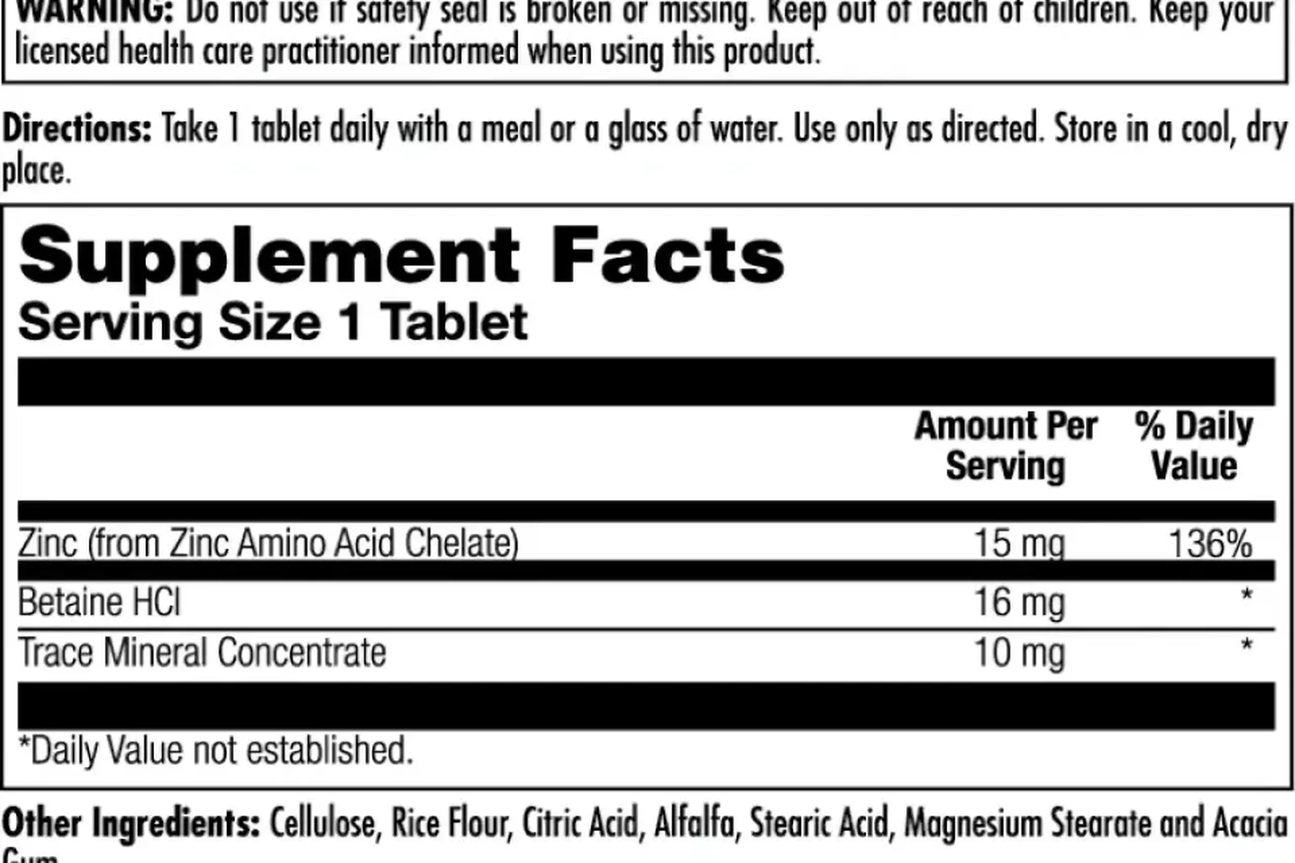 Kal, Zinc 15+ Chelated, 100 tab