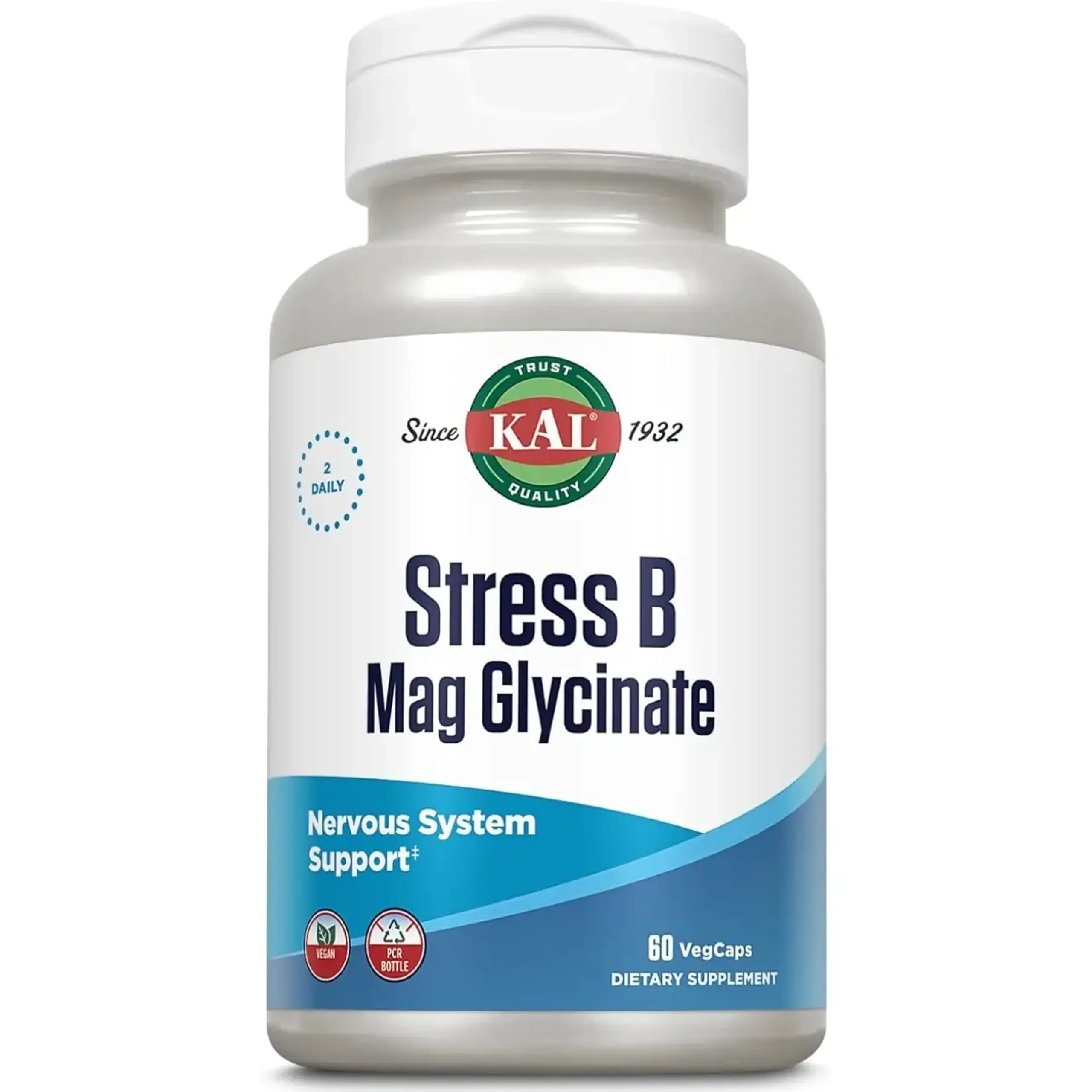 Kal, Stress B Magnesium Glycinate, 60 caps
