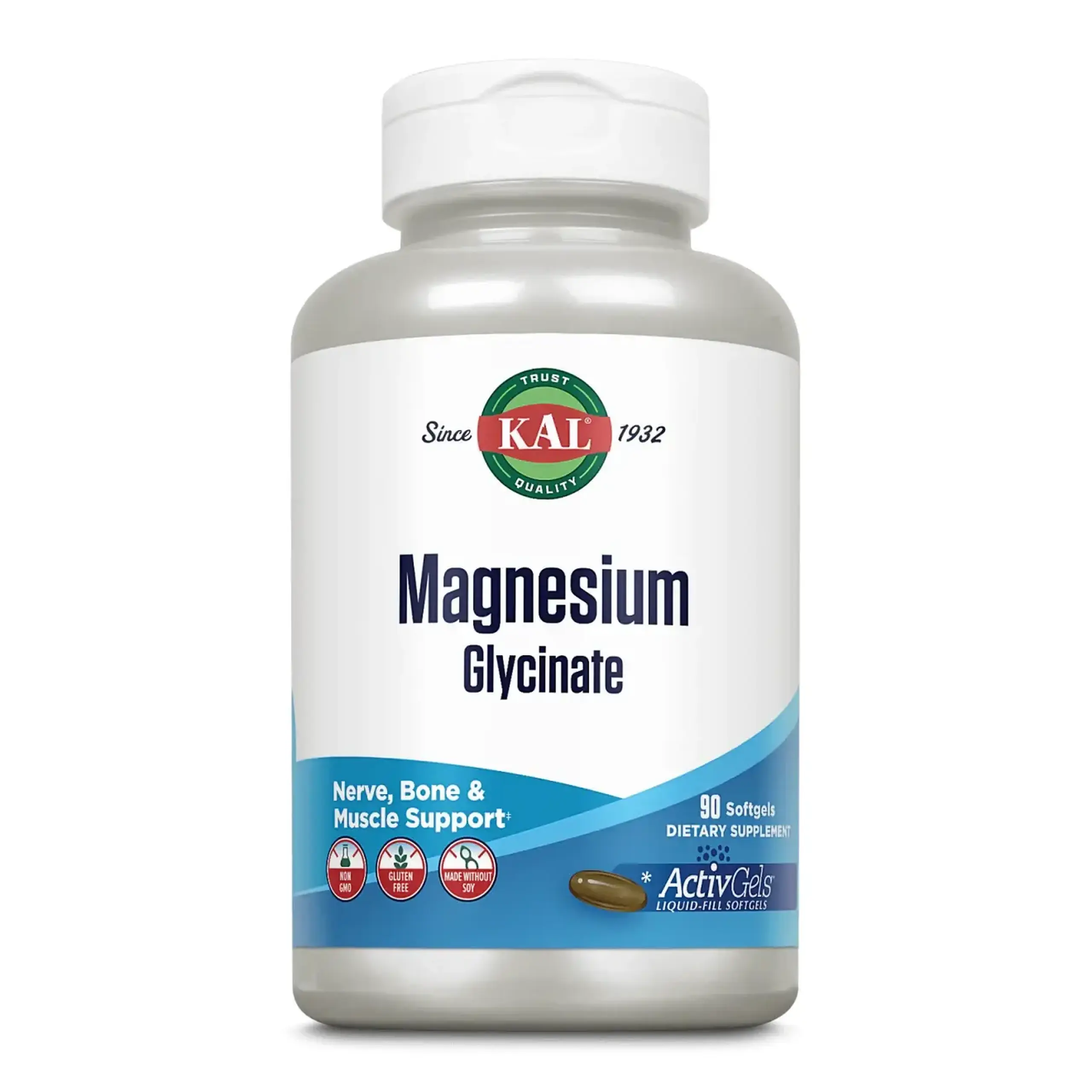 Kal, Magnesium Glycinate, 90 sgels