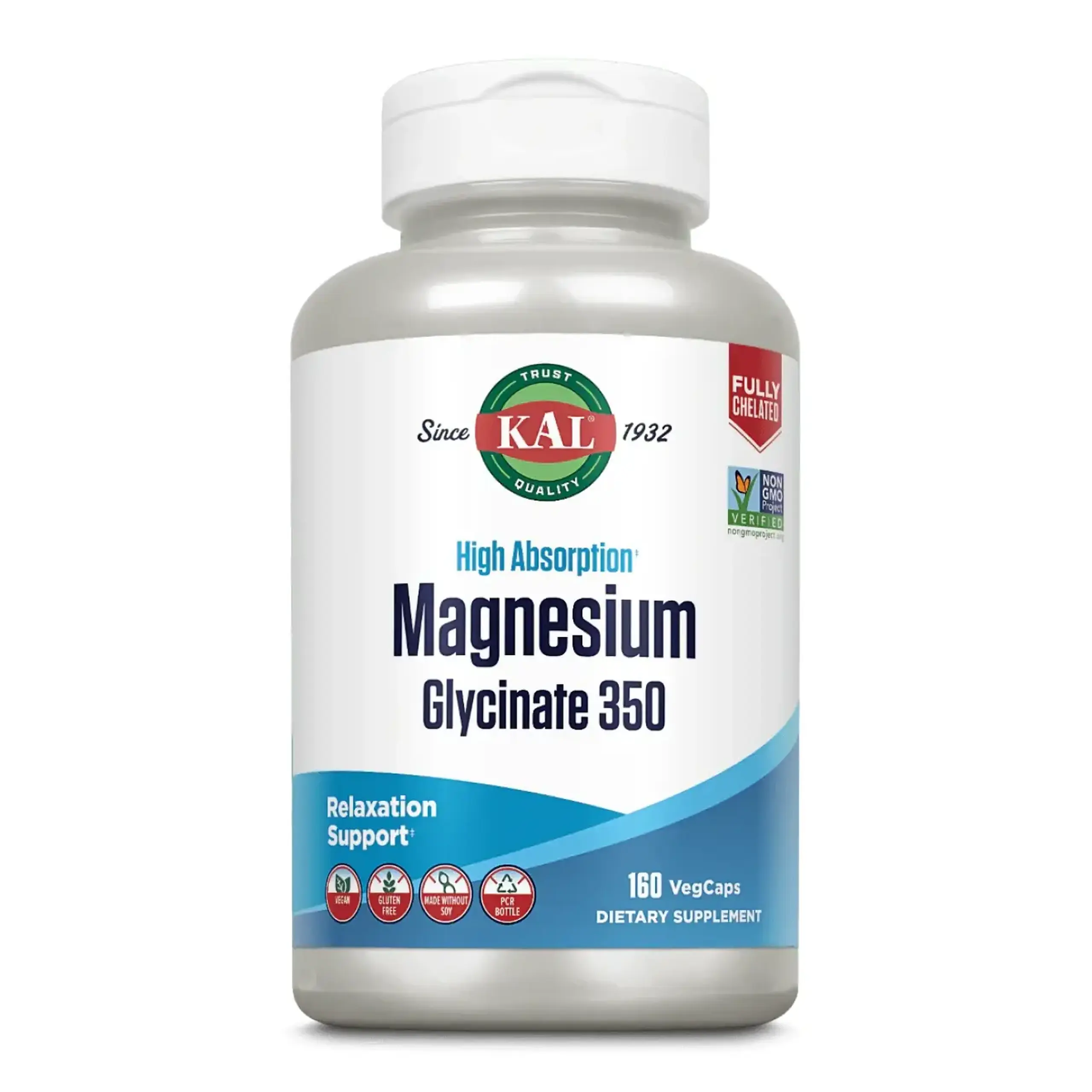 Kal, Magnesium Glycinate 350 mg, 160 caps