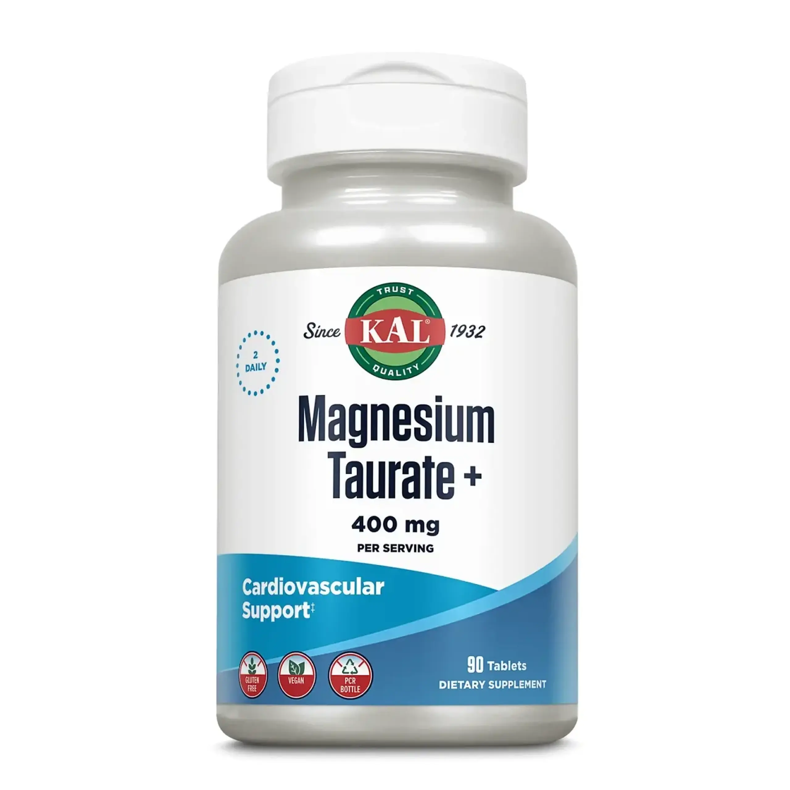Kal, Magnesium Taurate Plus 400 mg, 90 tab
