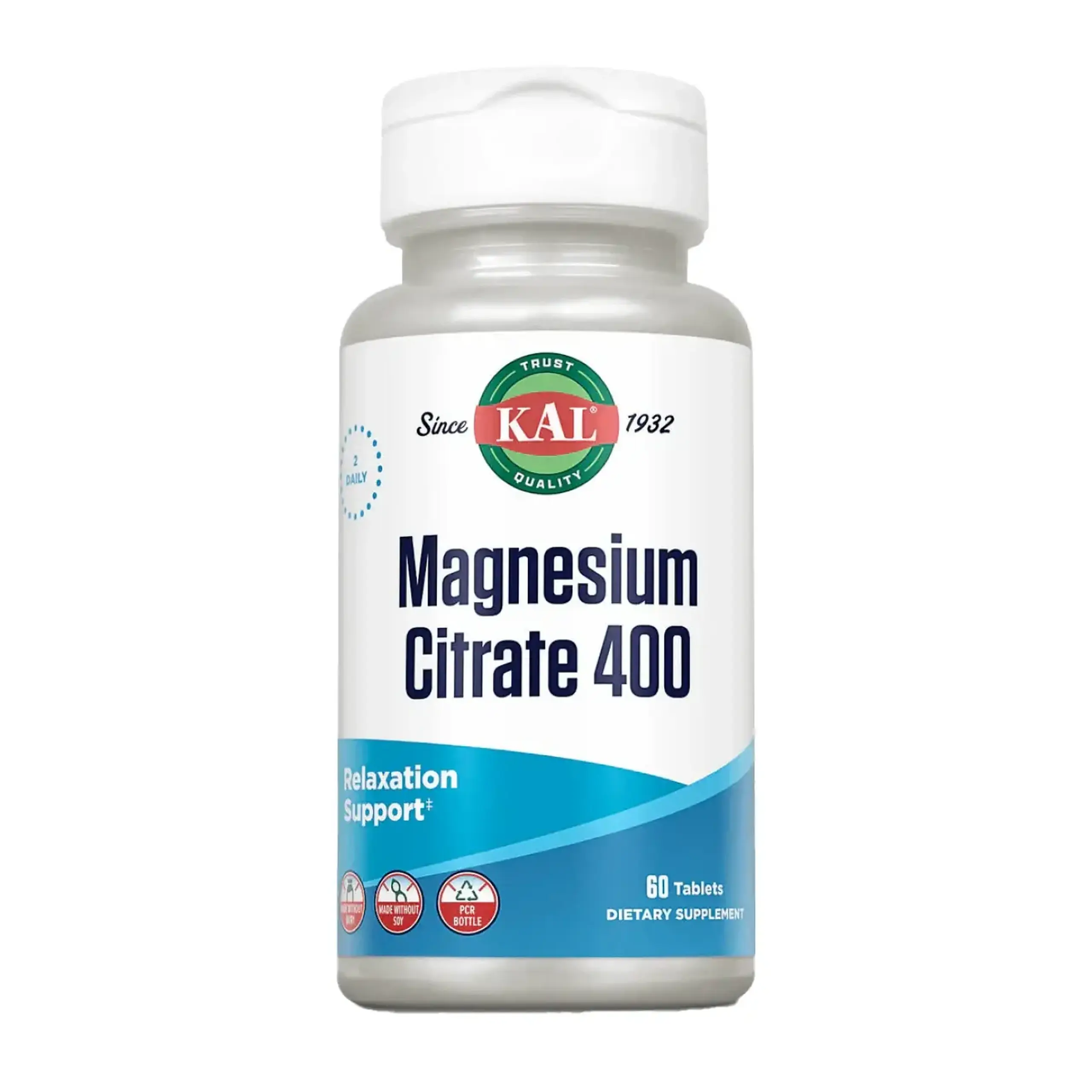 Kal, Magnesium Citrate 400 mg, 60 tab