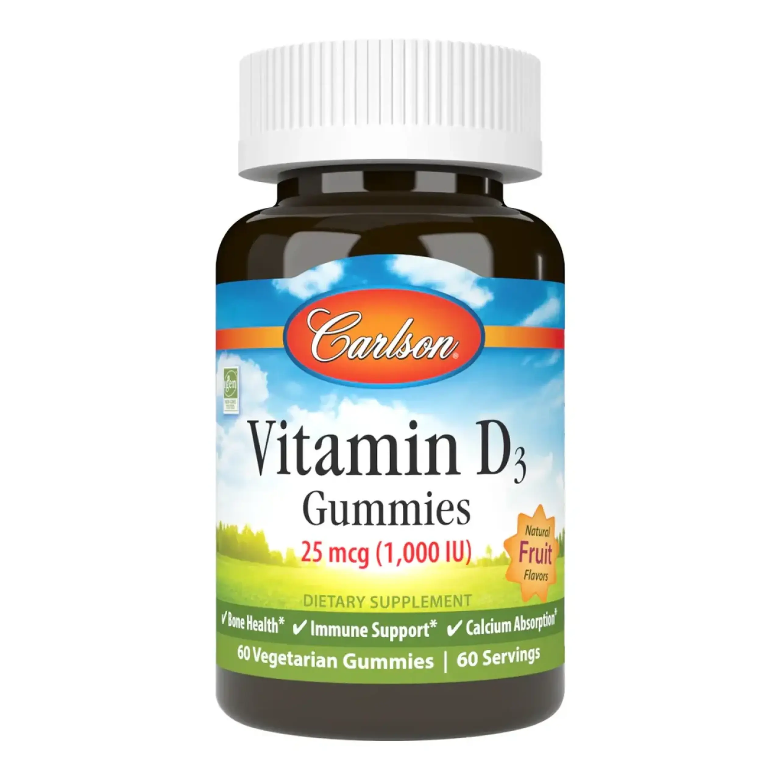 Carlson, Vitamin D3 1000IU Gummies, 60 gum