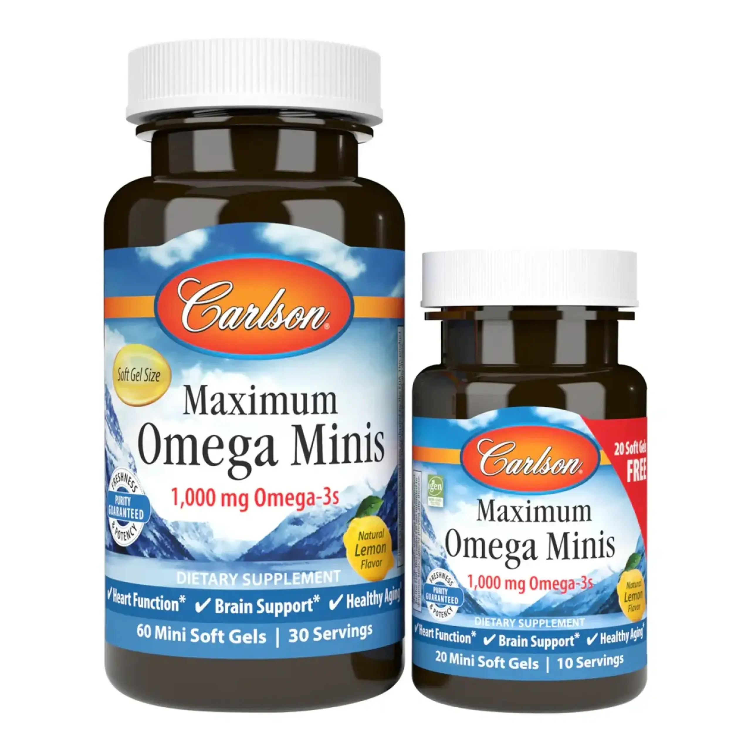 Carlson, Maximum Omega Minis, 60 Soft Gels + 20 Soft Gels