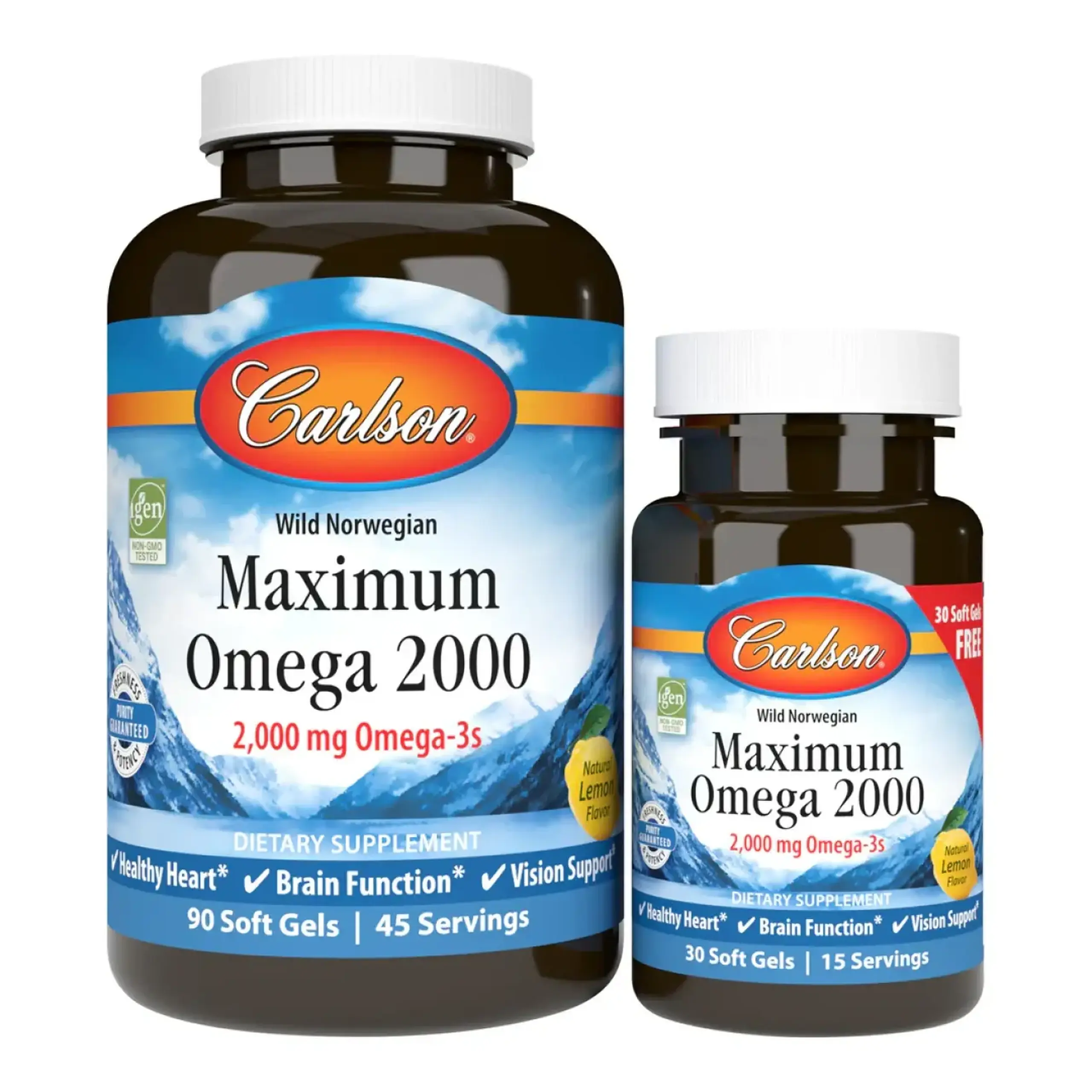 Carlson, Maximum Omega 2000 mg, 90 Soft Gels + 30 Soft Gels