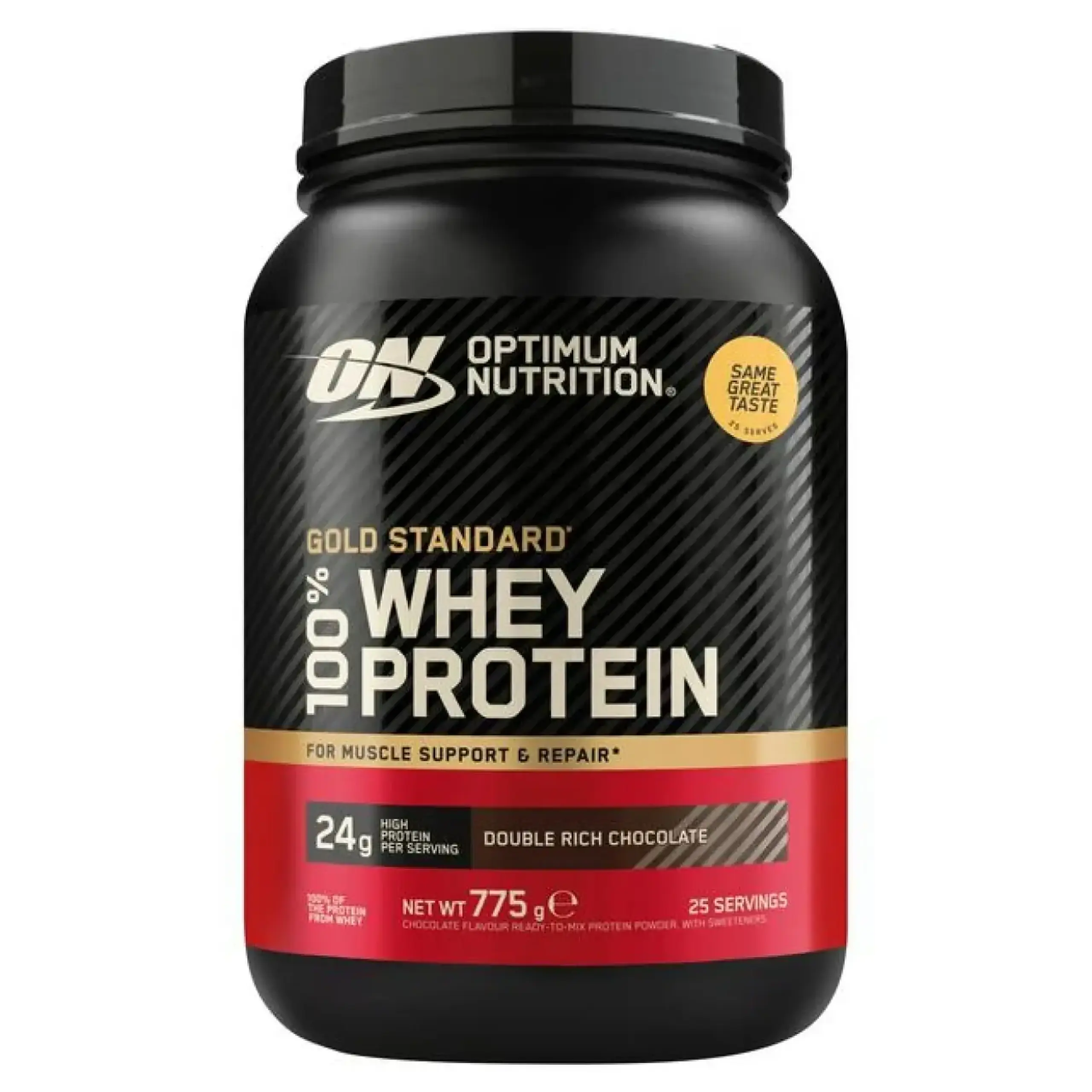 Optimum Nutrition Gold, Standard 100 % Whey Protein Double Rich Chocolate, 775 g