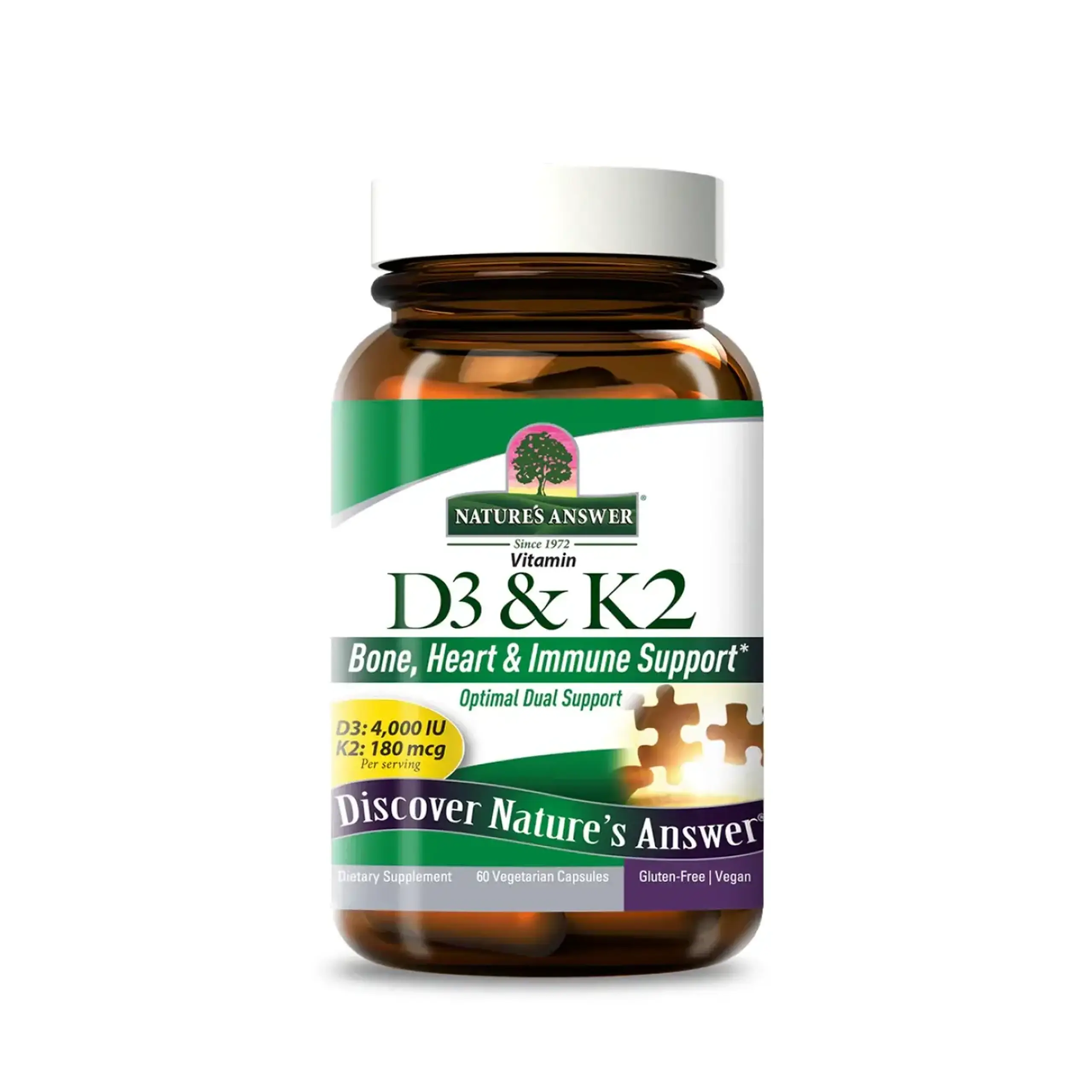 Natures Answer, Vitamin D3 & K2, 60 capsule
