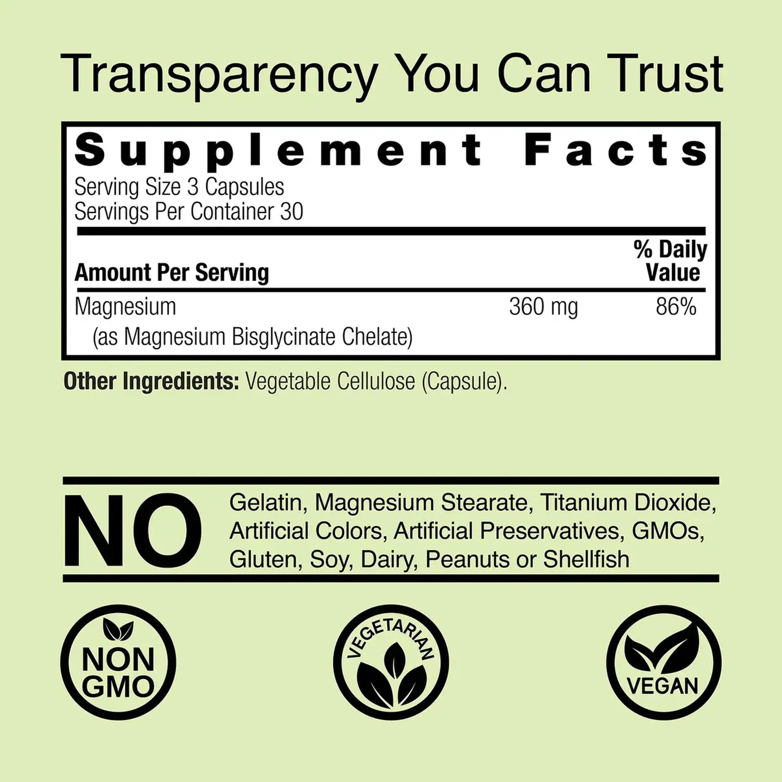 Natures Answer, Magnesium Glycinate, 90 veg capsule