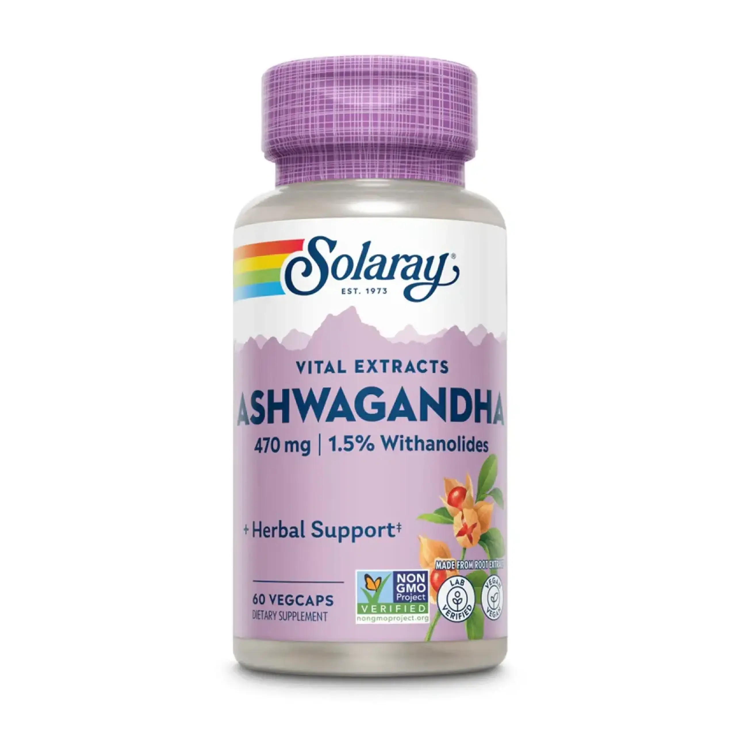 Solaray, Ashwagandha 470 mg, 60 Veg Caps