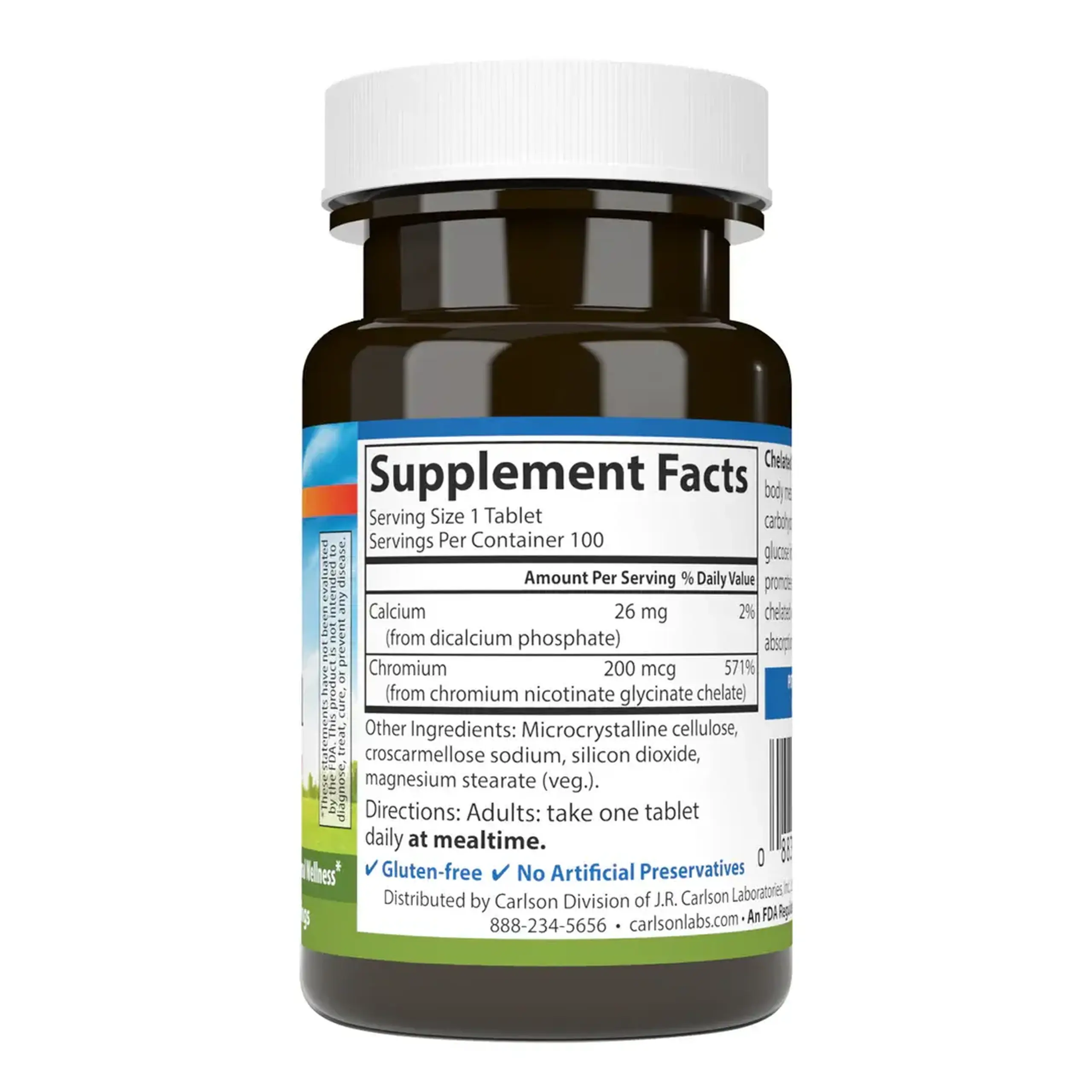 Carlson, Chromium, 100 Tablets