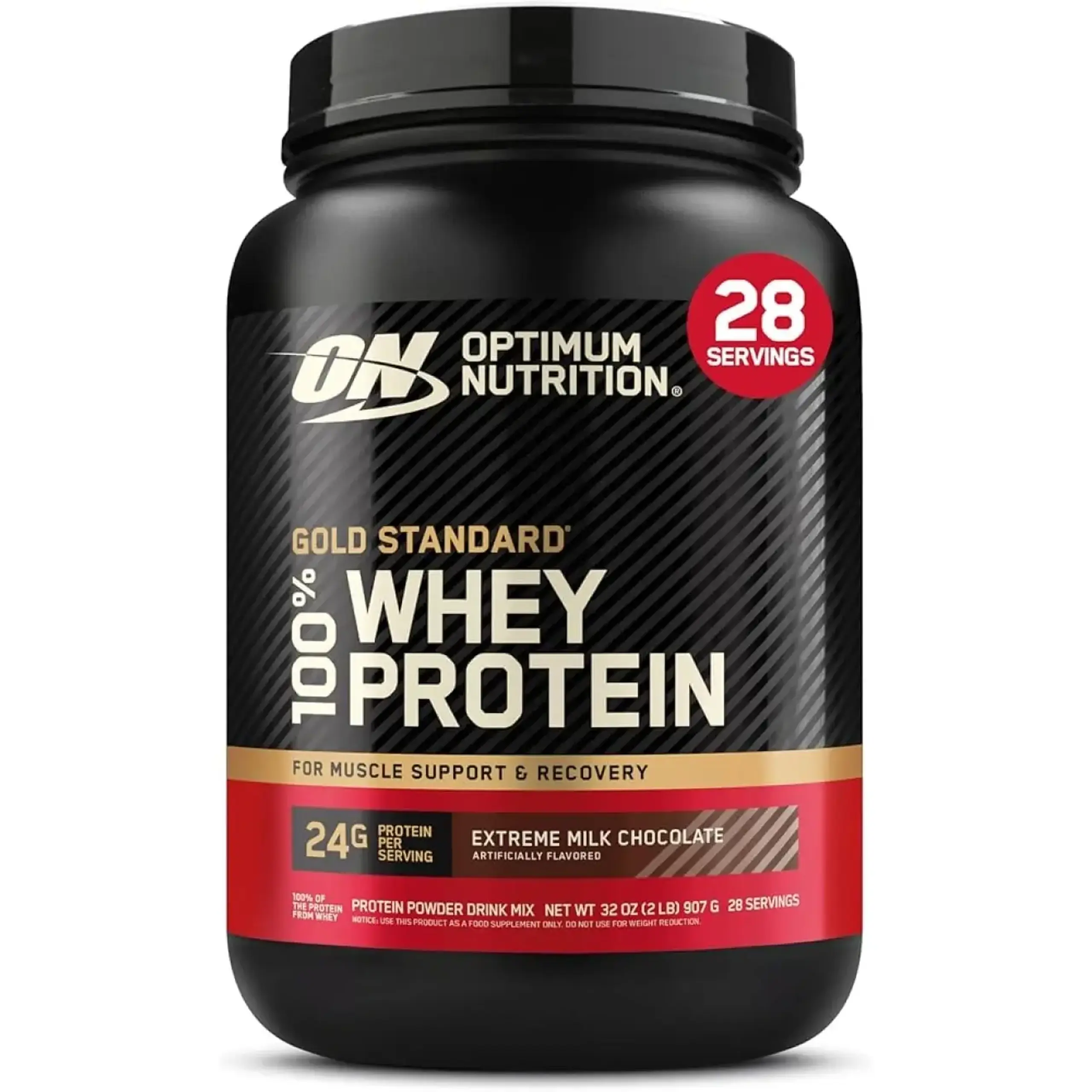 Optimum Nutrition Gold, Standard 100 % Whey Protein Extreme Milk Chocolate, 0.9 kg