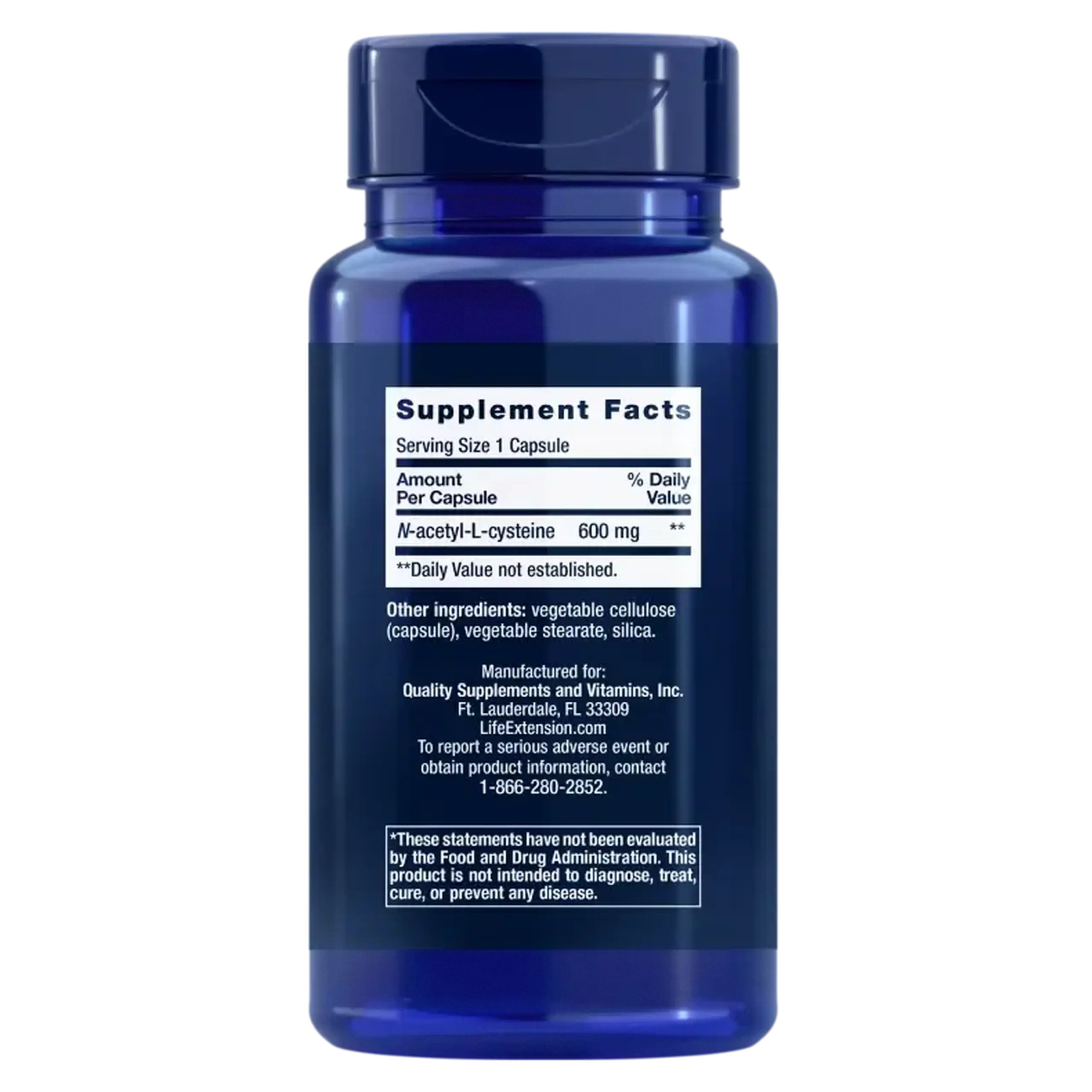 Life Extension, N-Acetyl-L-Cysteine 600 mg, 60 capsule
