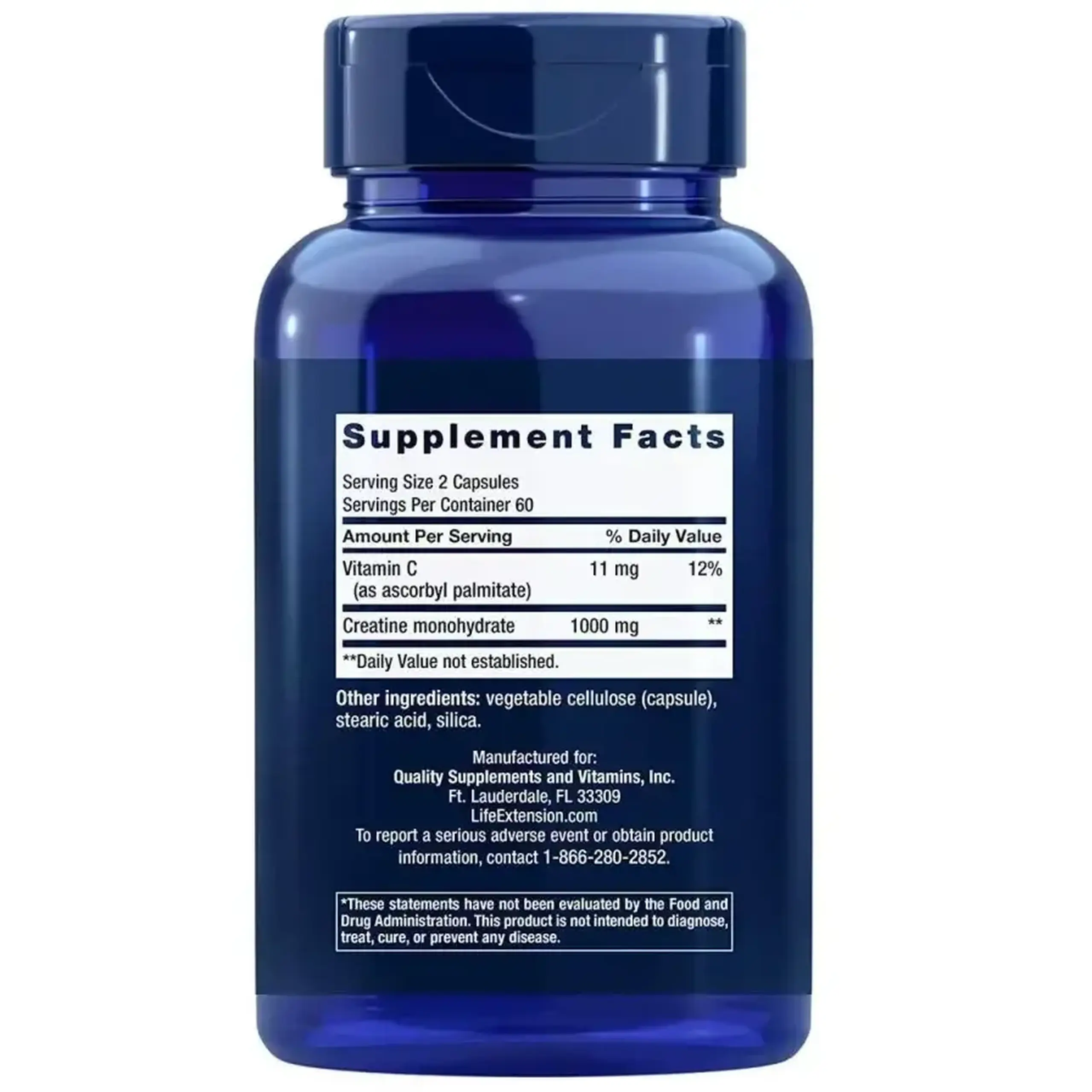 Life Extension, Creatine Capsule, 120 capsule