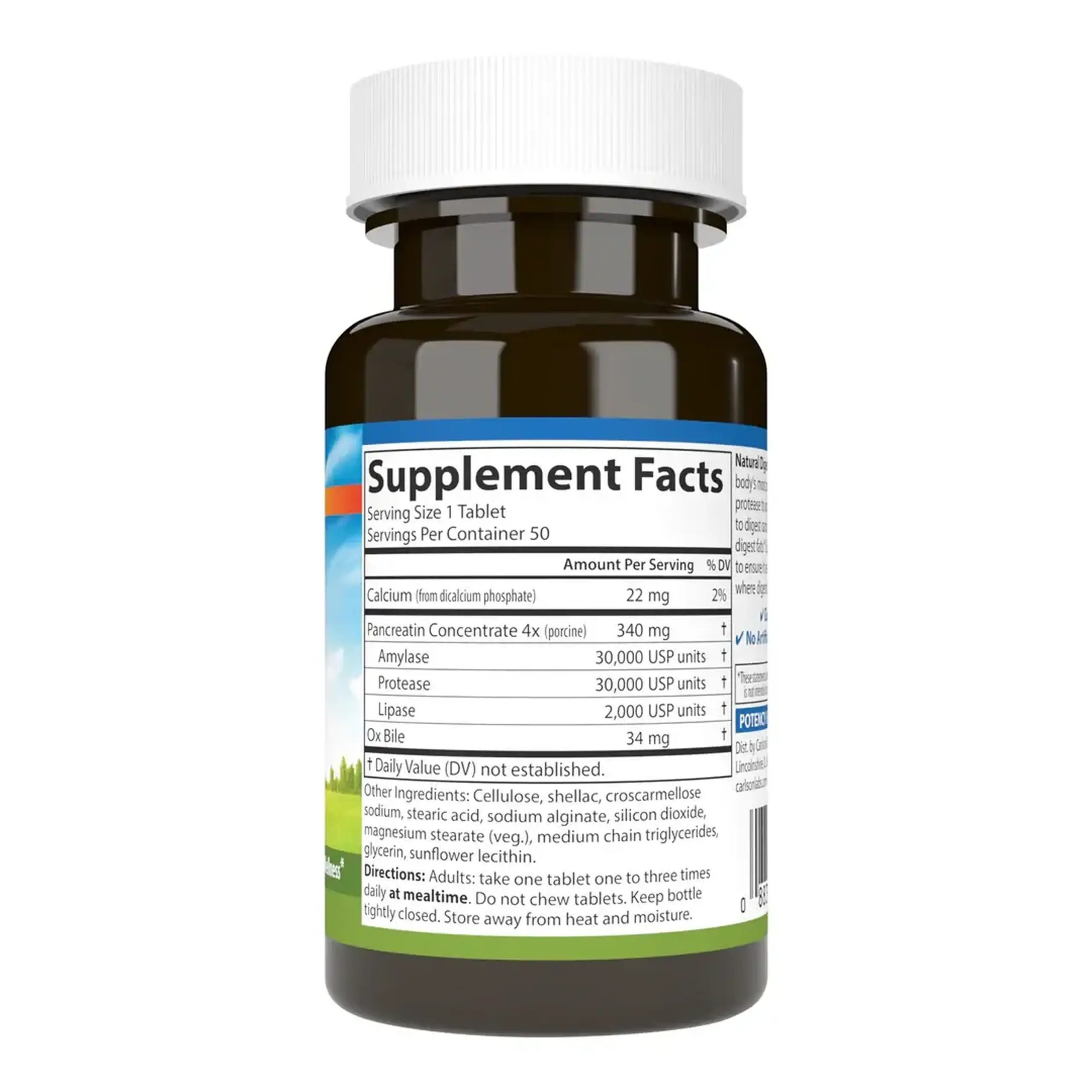 Carlson, Natural Digestive Enzymes, 50 tabs