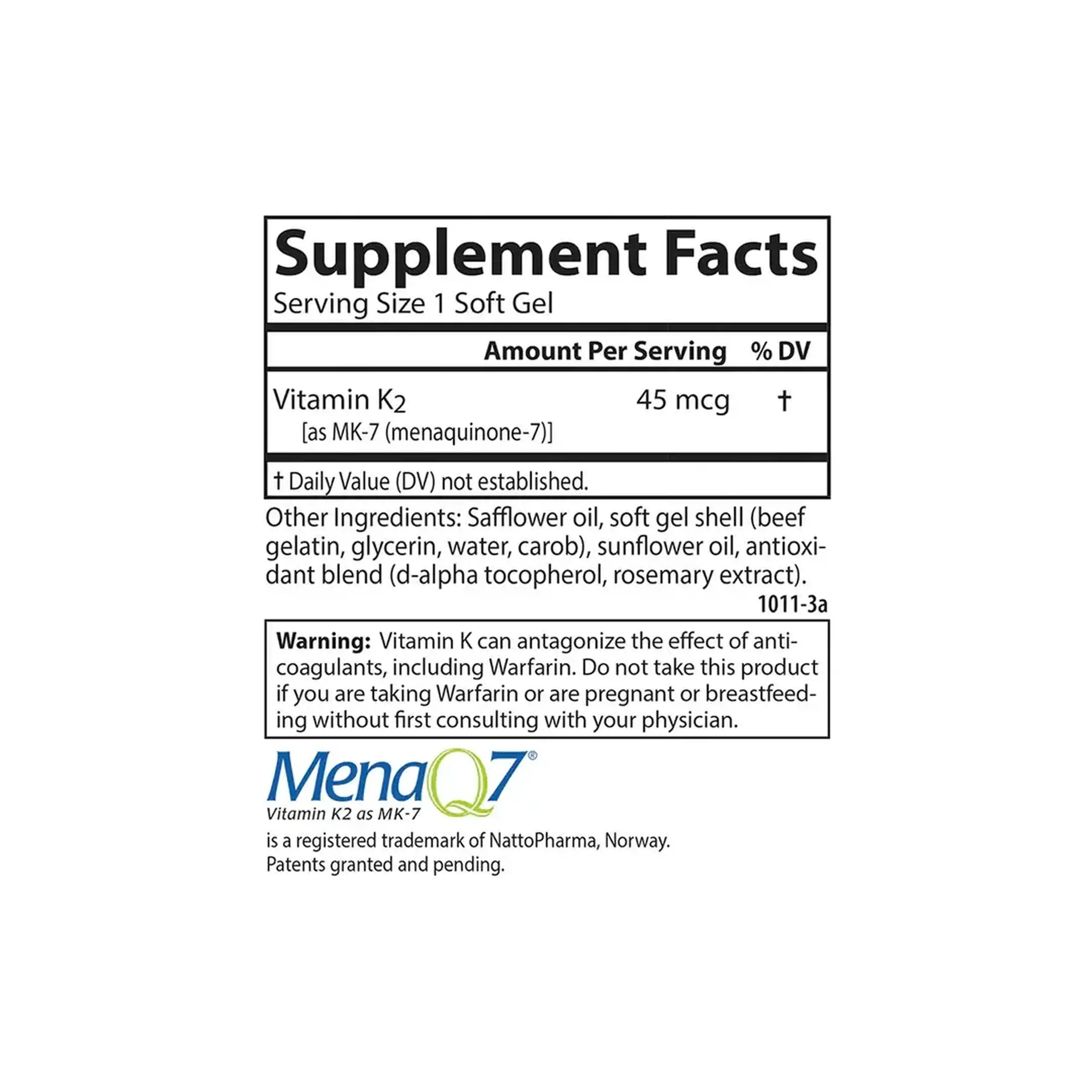 Carlson, Vitamin K2 MK-7 45 mcg, 90 Soft Gels