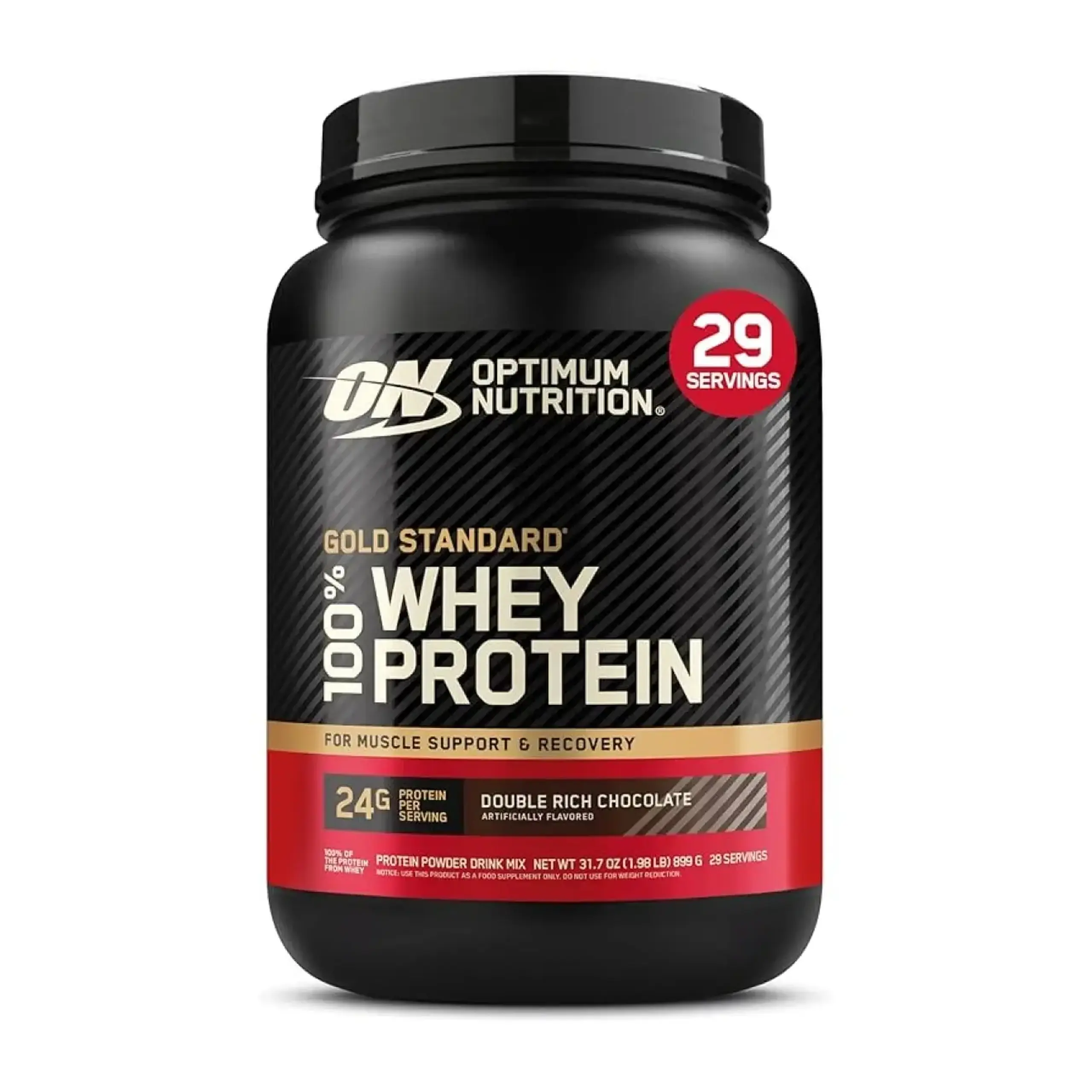 Optimum Nutrition Gold, Standard 100 % Whey Protein Double Rich Chocolate, 0.9 kg