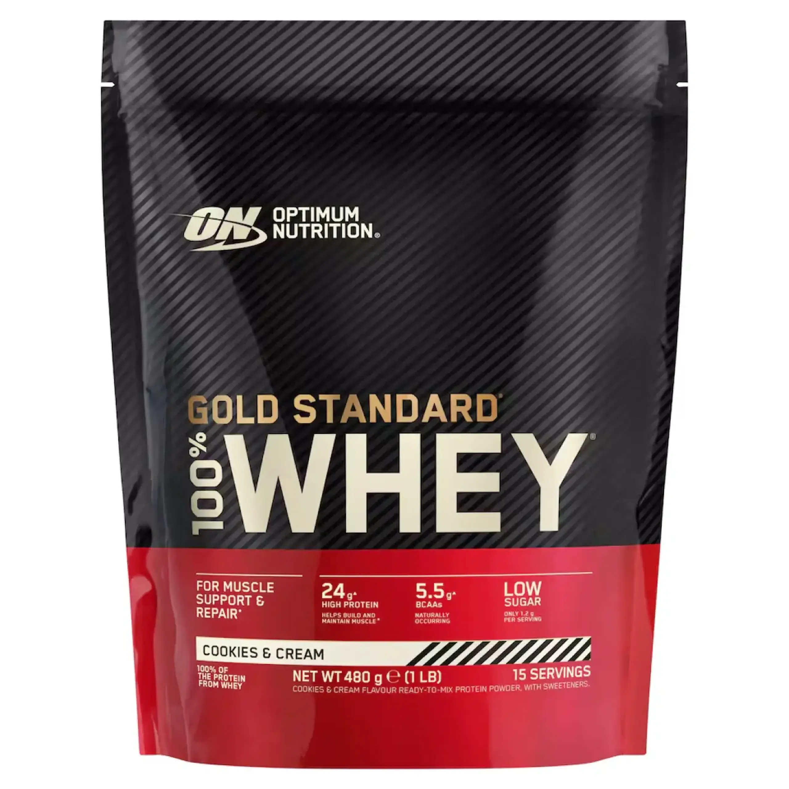 Optimum Nutrition Gold, Standard 100 % Whey Protein Cookies & Cream, 480 Gr.