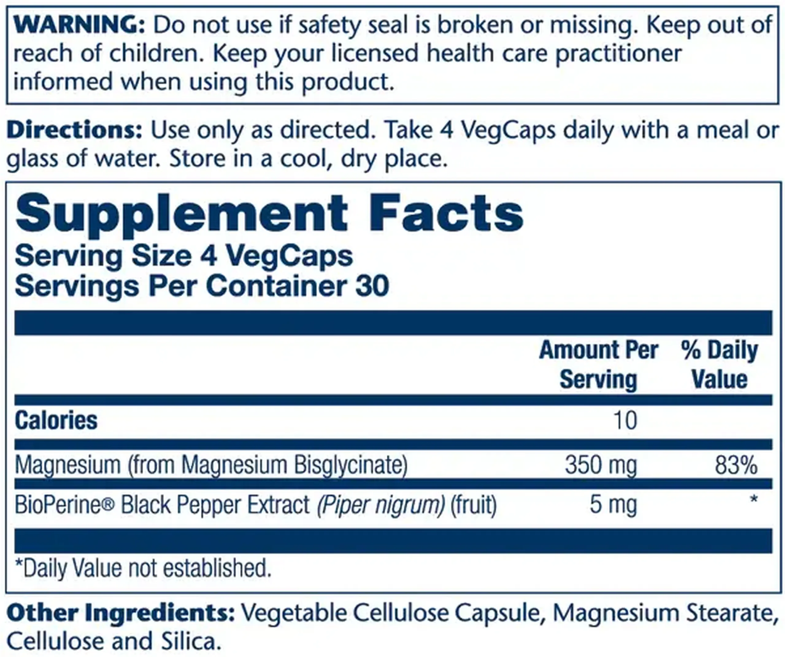 Solaray, Magnesium Glycinate 350 mg, 120 Veg. Capsule
