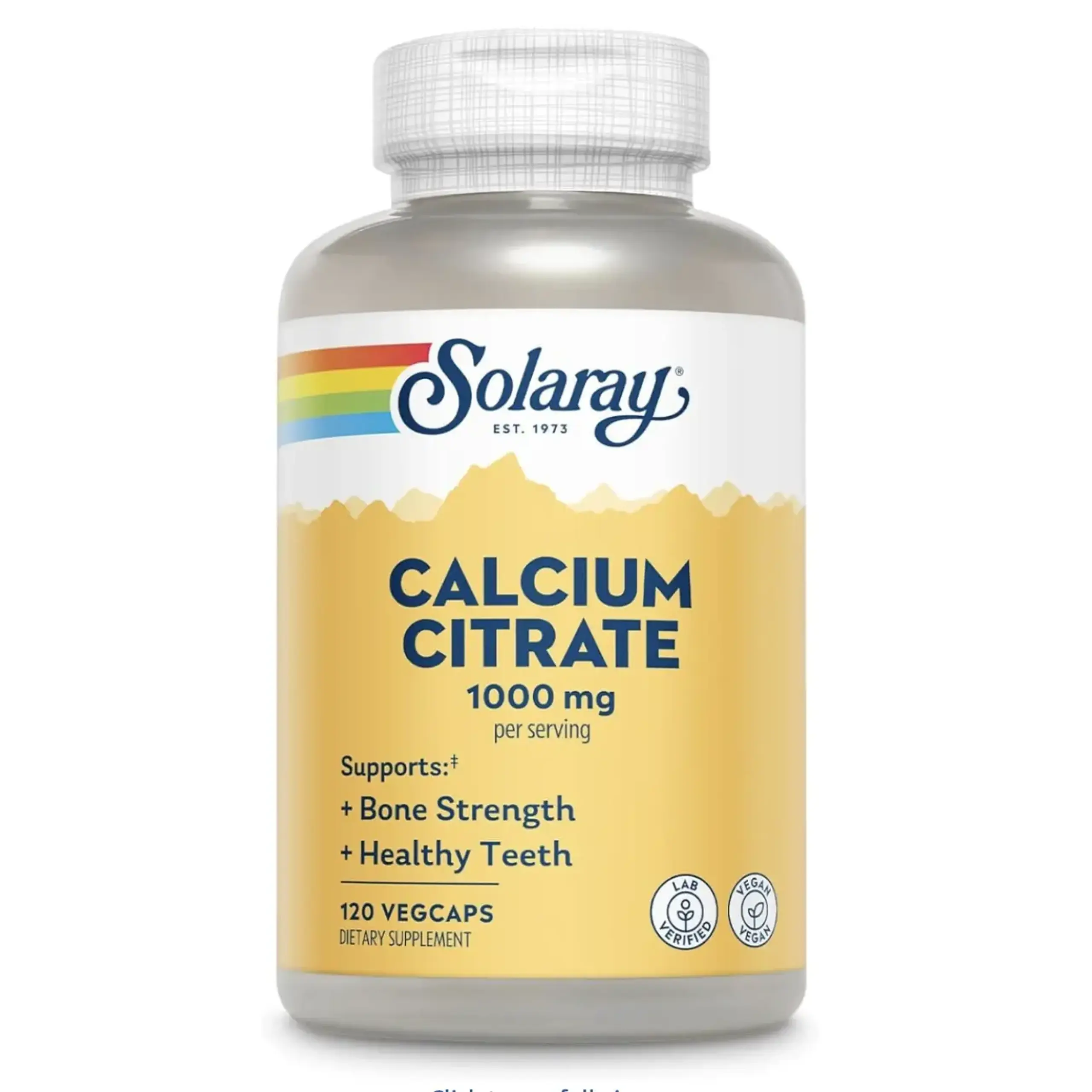 Solaray, Calcium Citrate 1000 mg, 120 Veg. Capsule