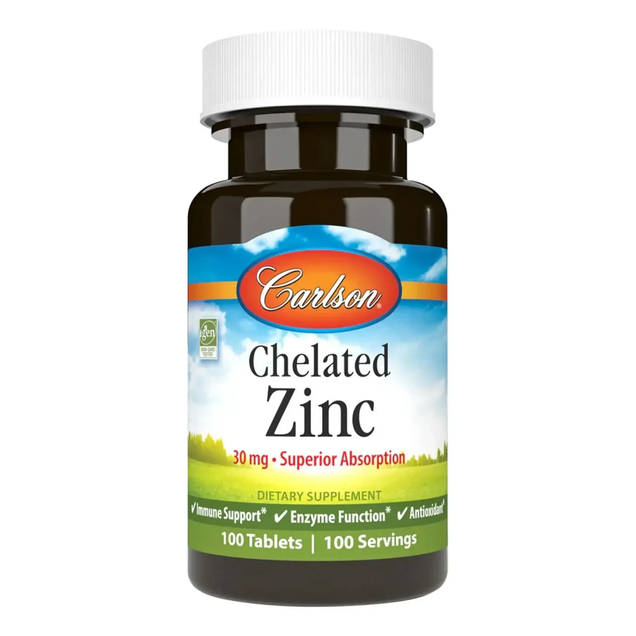 Carlson, Chelated Zinc, 100 tabs