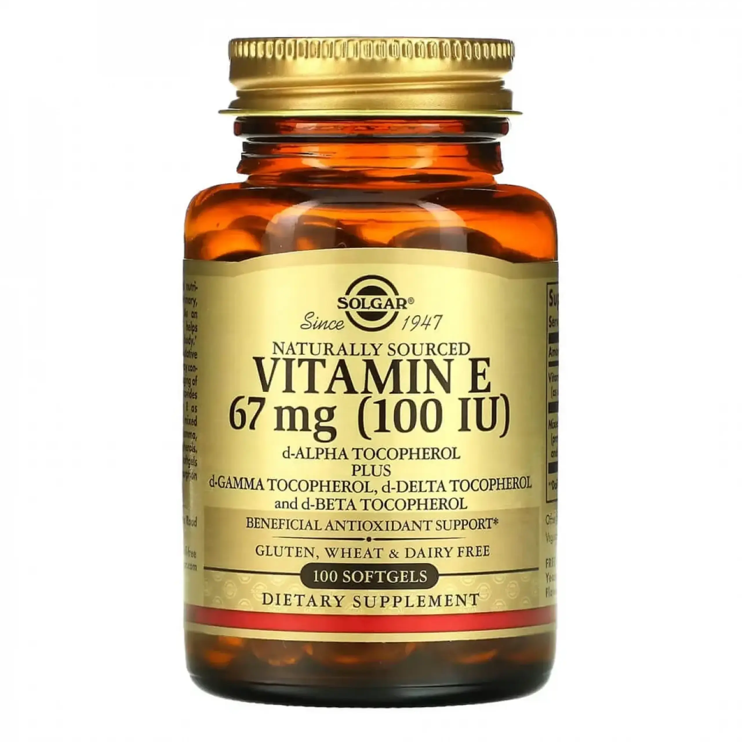Solgar, Vitamin E, 100 IU, 100 Softgels