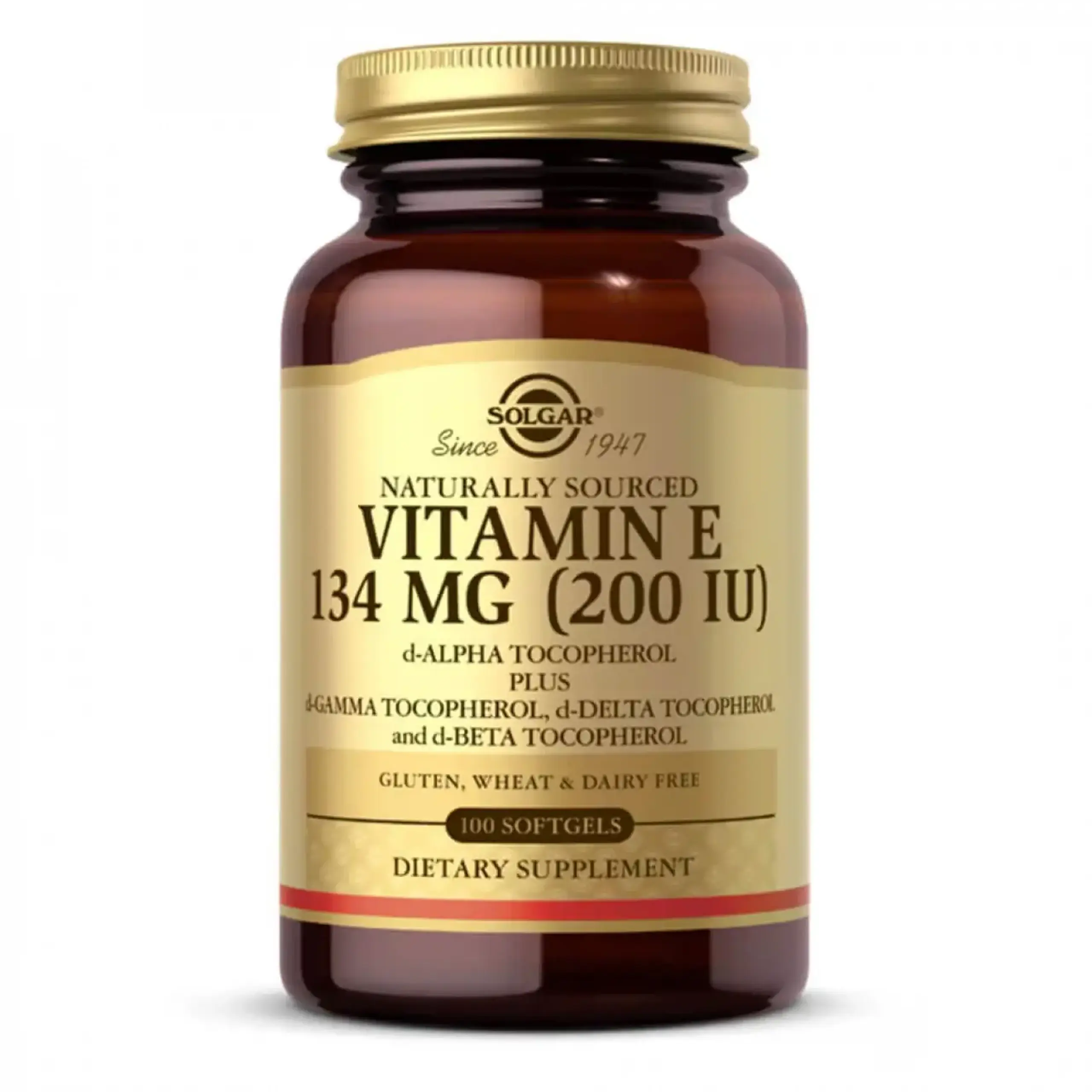Solgar, Vitamin E 134 MG (200 IU) Mixed Tocopherol, 100 softgels