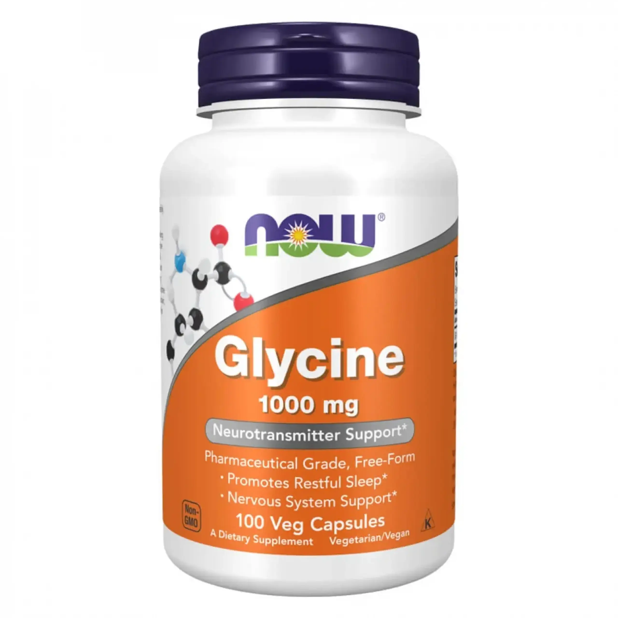 Now Foods, Glycine 1000 mg, 100 capsule vegetale