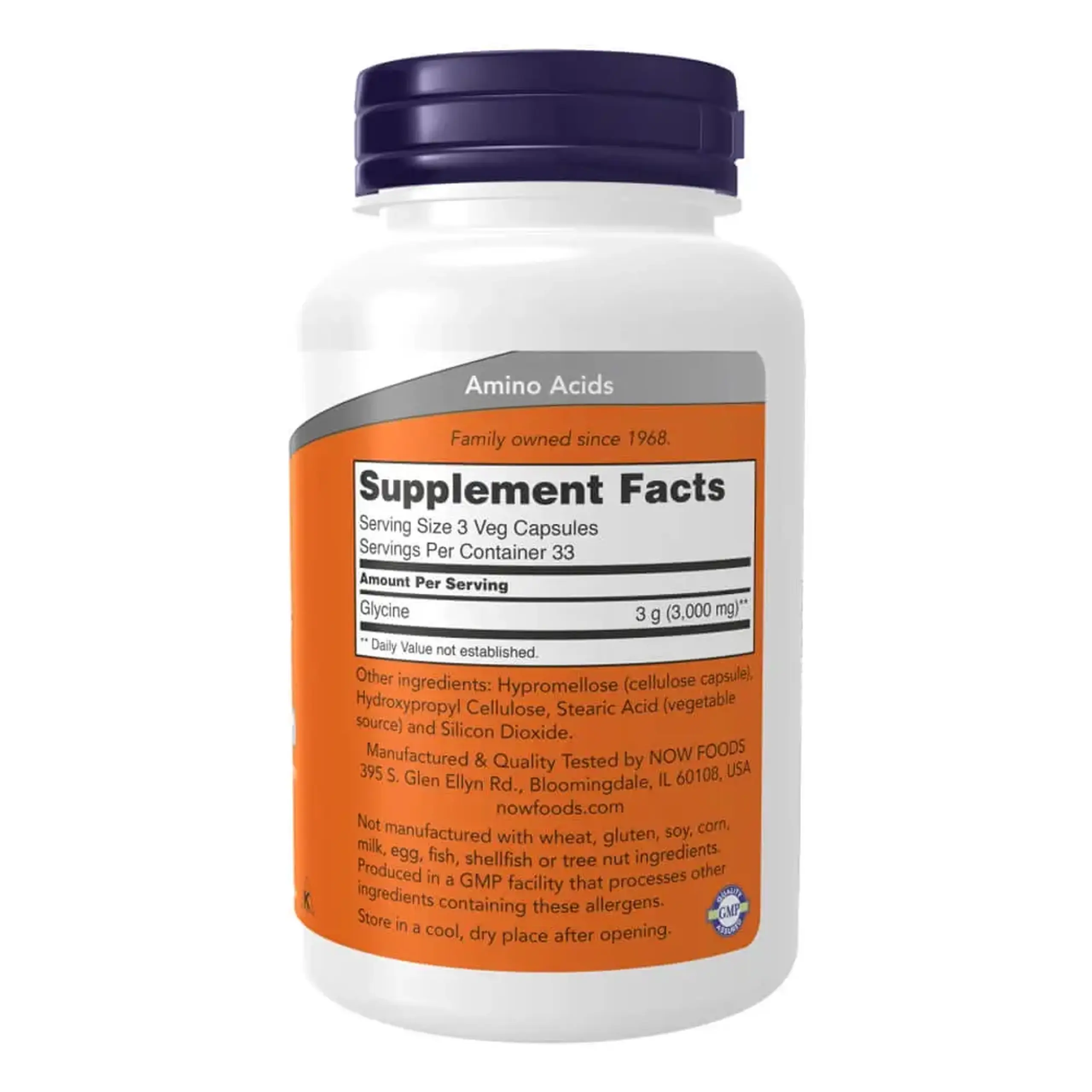 Now Foods, Glycine 1000 mg, 100 capsule vegetale