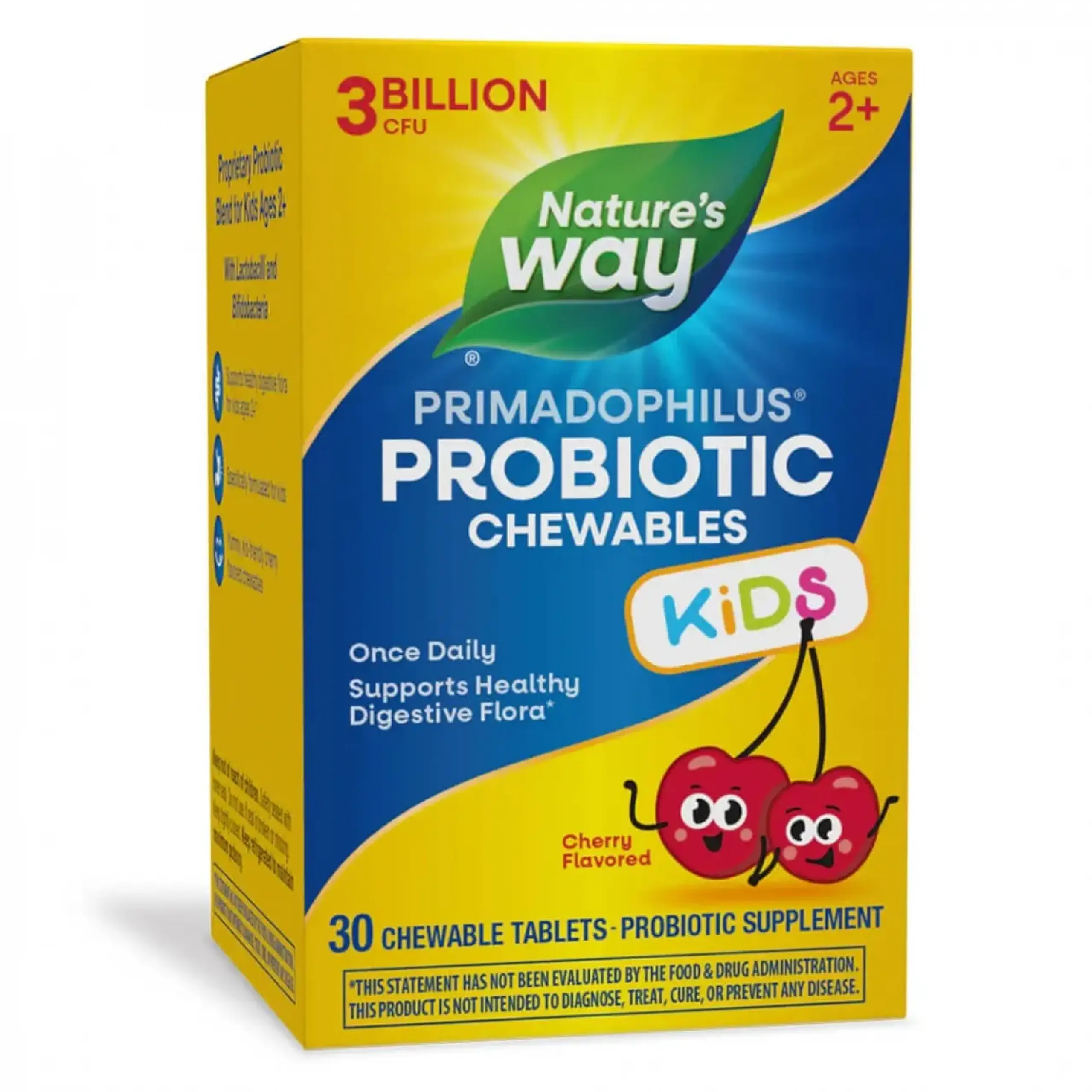 Nature's Way, Primadophilus Probiotic Chewables for Kids, 30 tabs