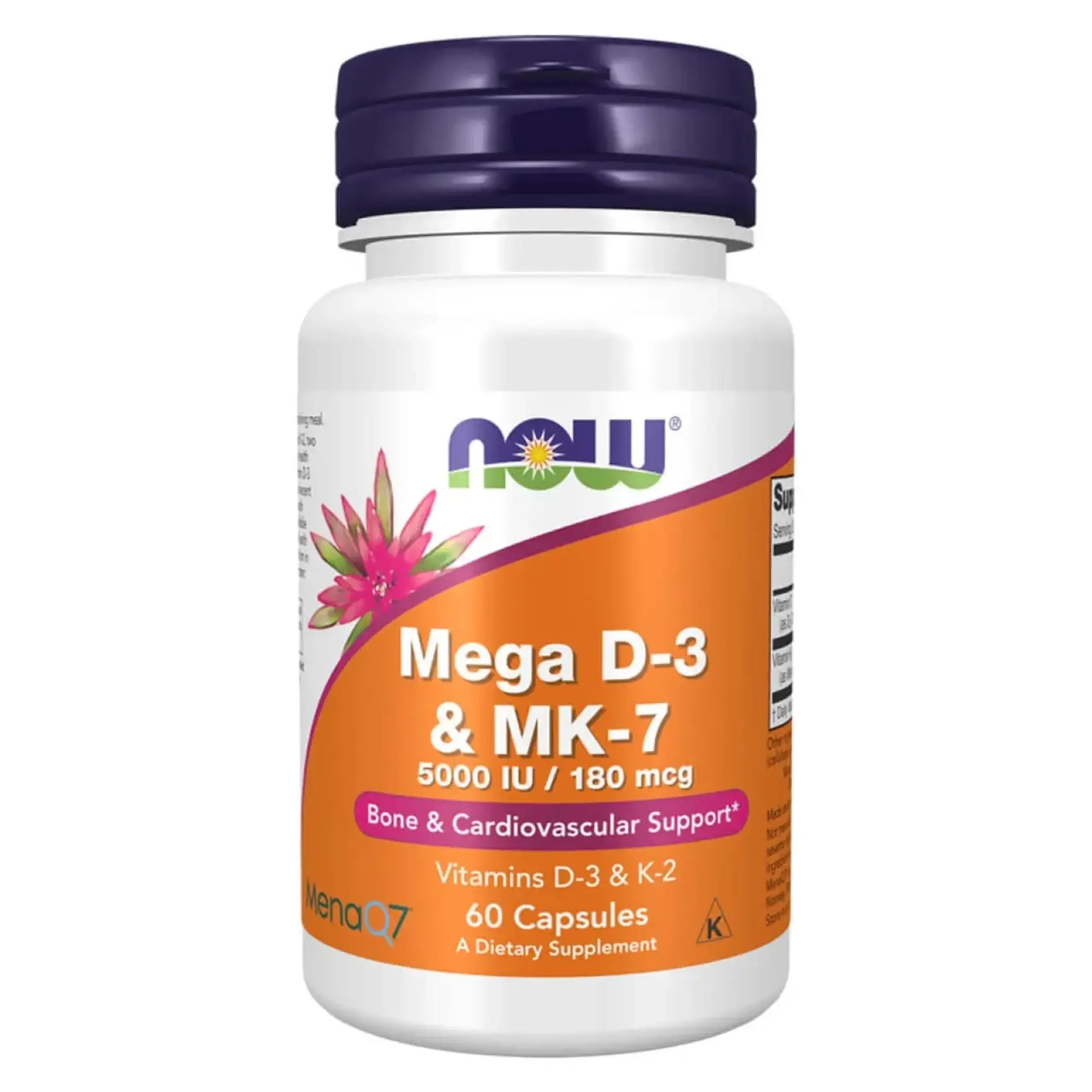 Now Foods, Mega D-3 & MK-7, 60 capsule vegetale