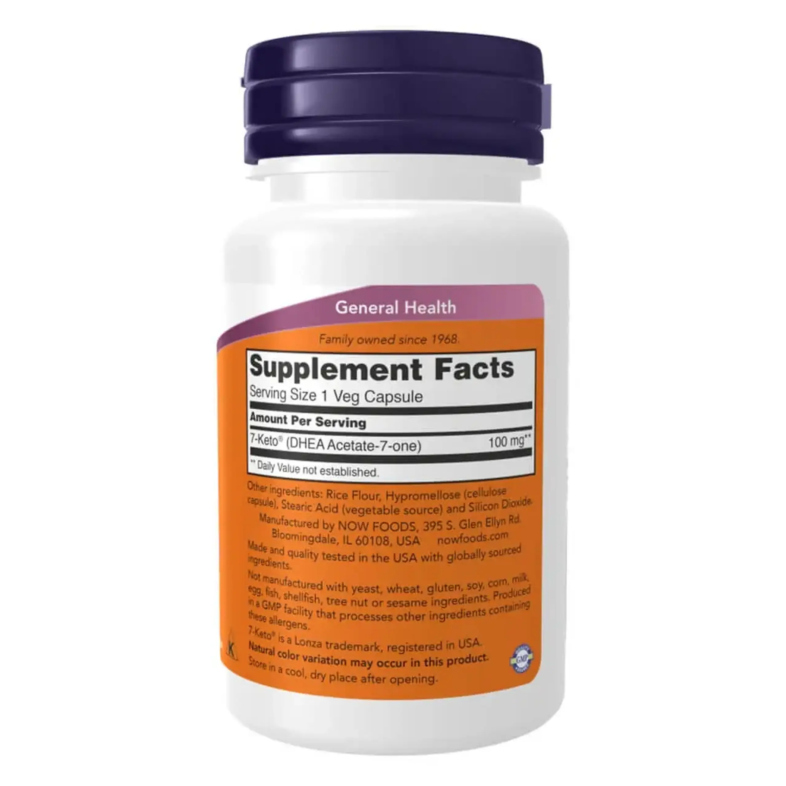 Now Foods, 7-Keto 100 mg, 60 capsule vegetale