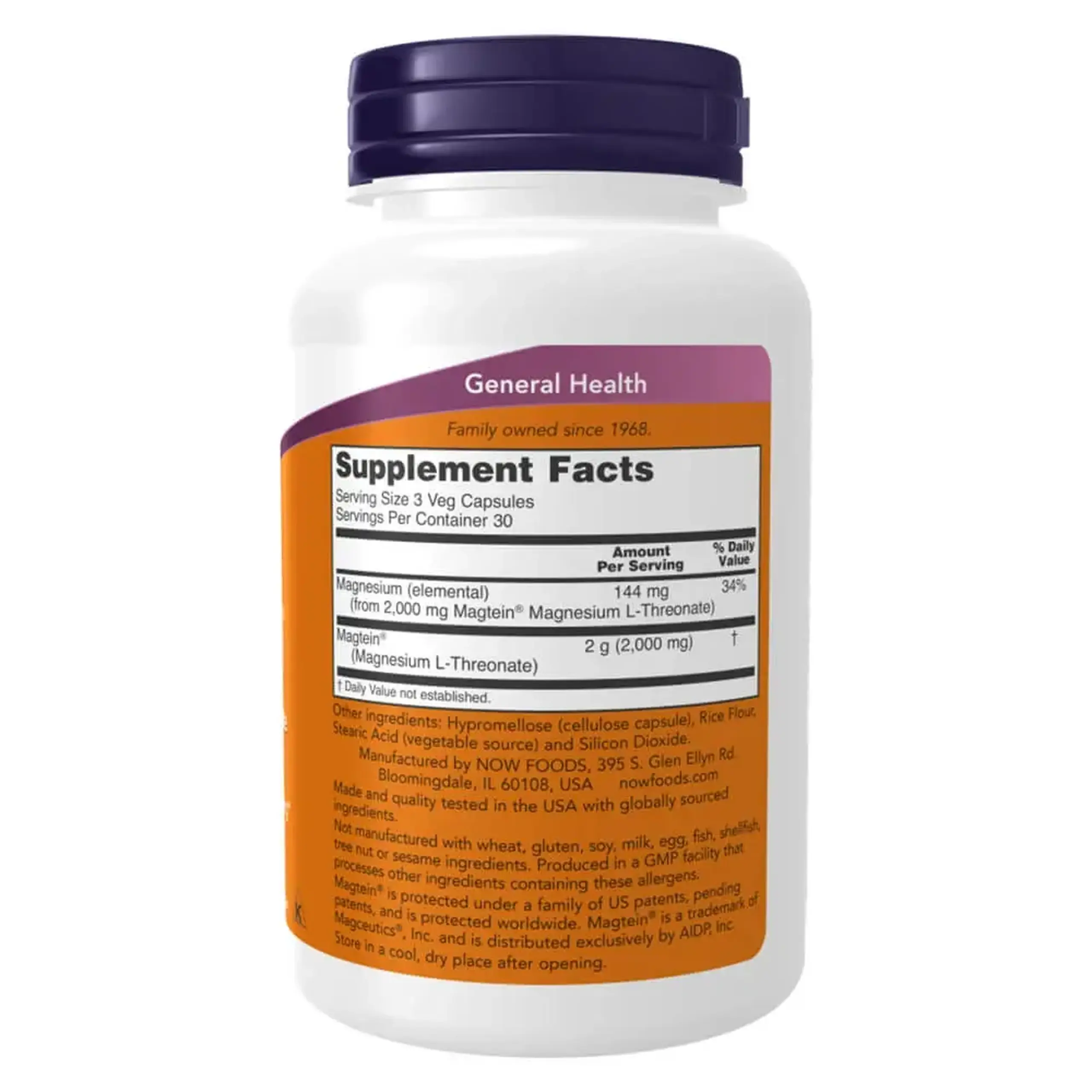 Now Foods, Magtein, 90 capsule vegetale