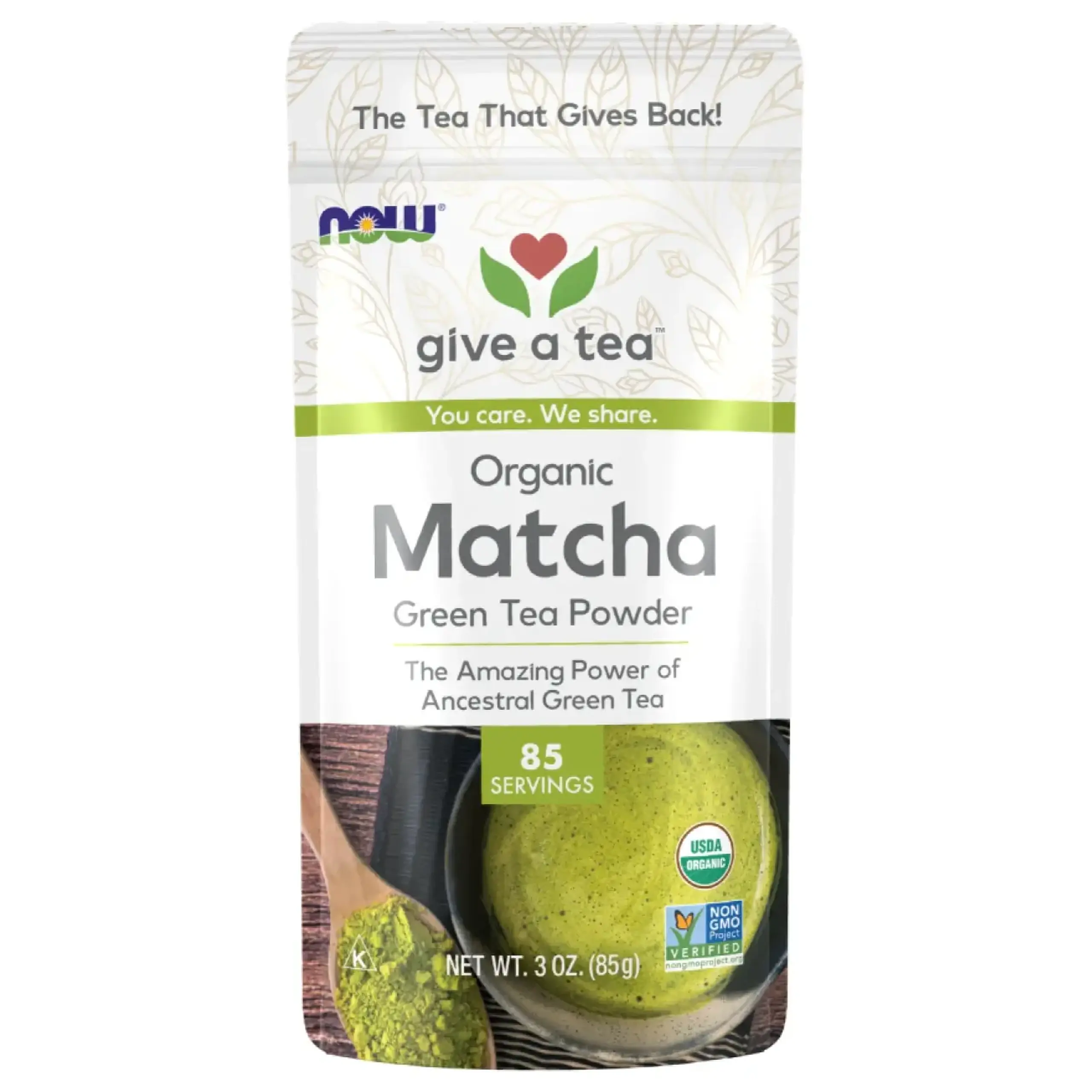 Ceai verde Now Foods, Matcha Tea Green Tea Powder, 85 gr.