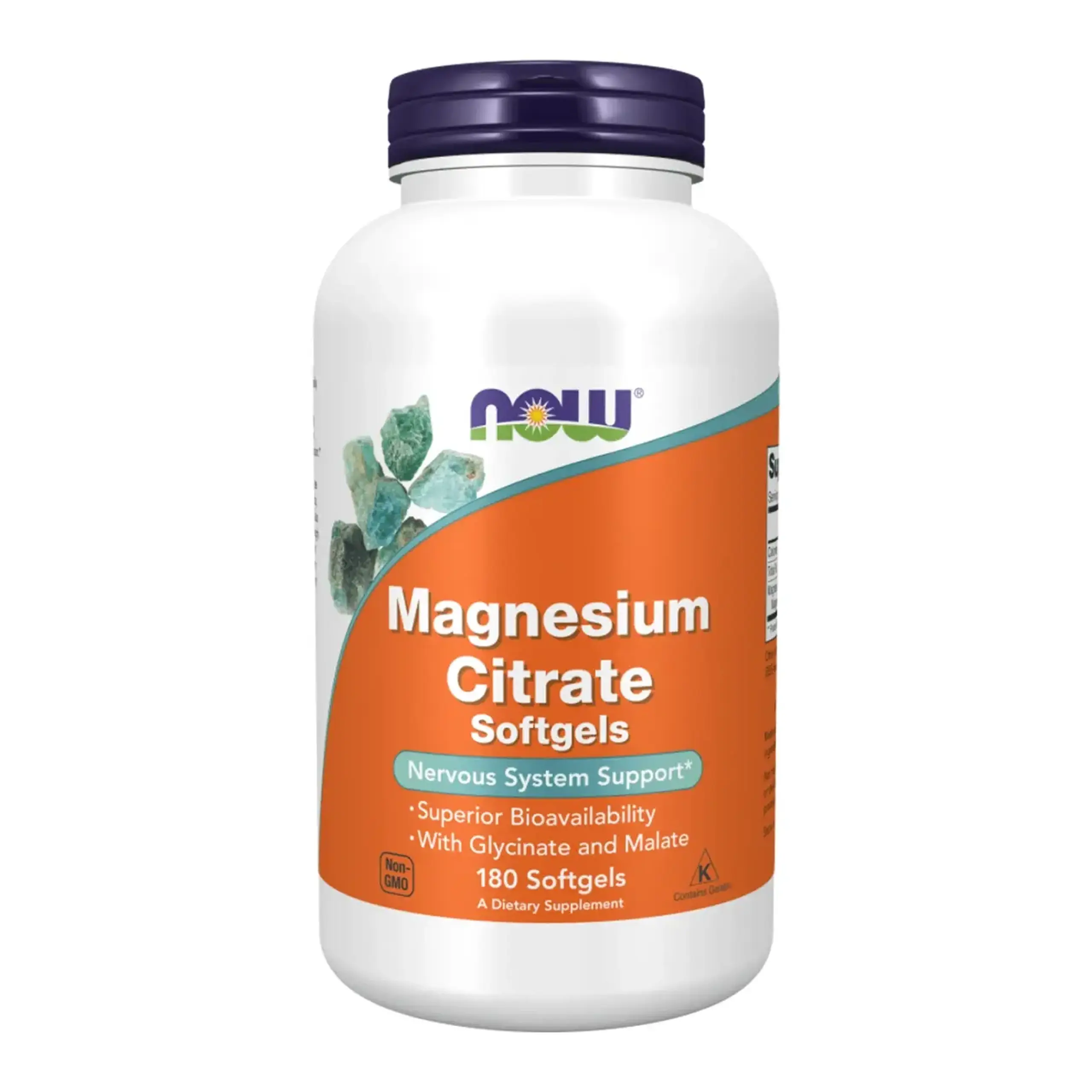 Now Foods, Magnesium Citrate, 180 capsule gelatinoase - Volum 180 capsule