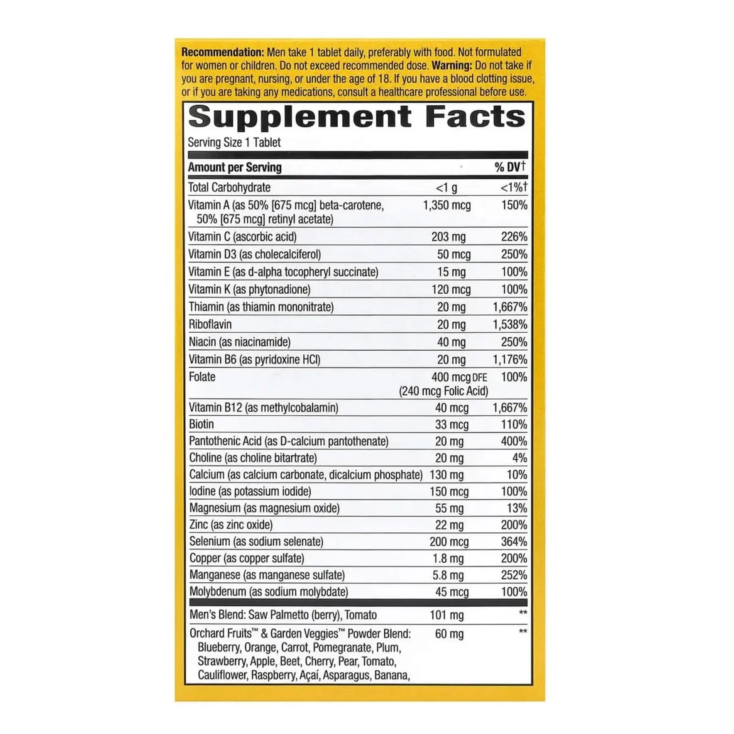 Multivitamine pentru barbati Nature's Way, Alive!® Once Daily Men's Ultra 60 tabs