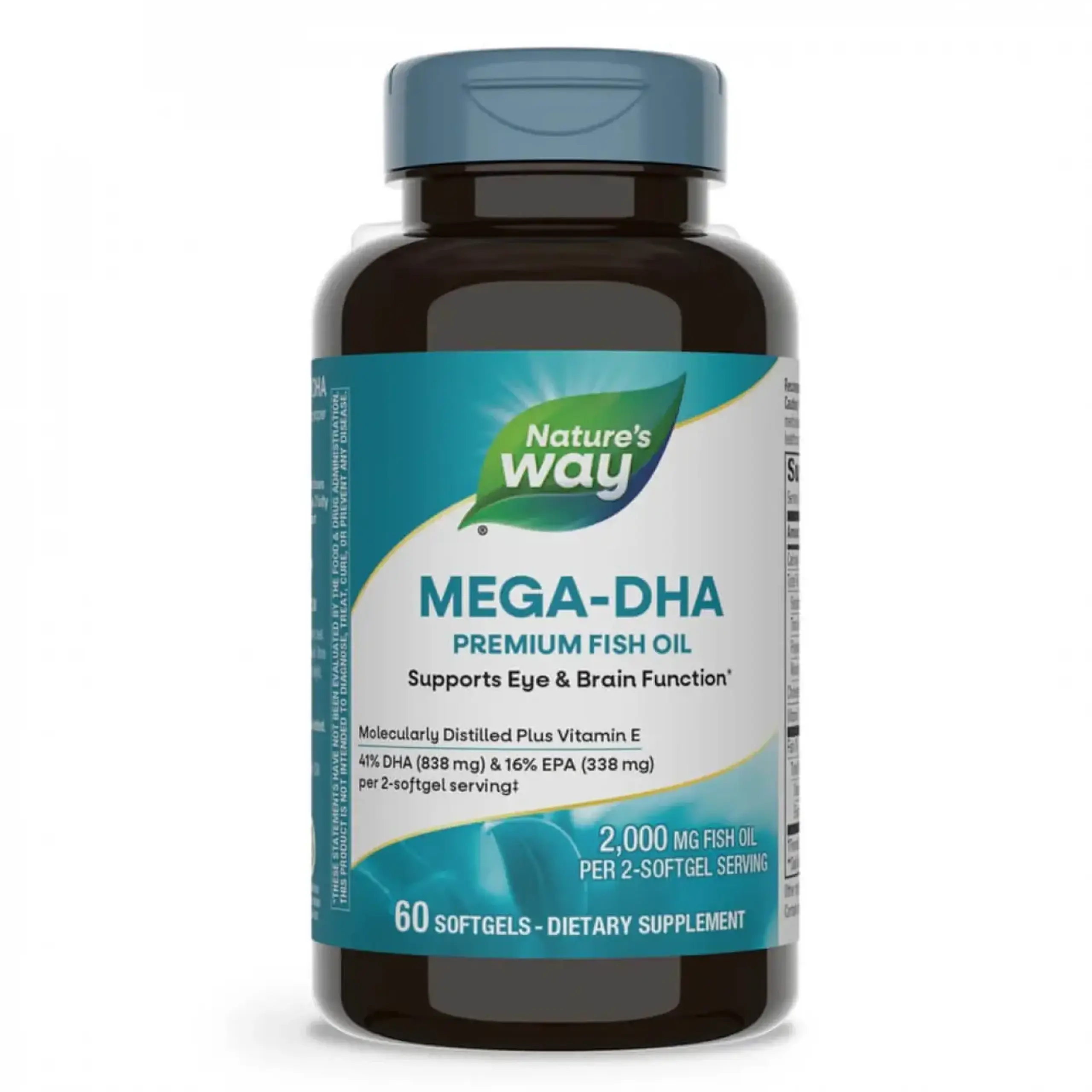 Nature's Way, Mega-DHA Premium Fish Oil, 2000mg, 60 capsule gelatinoase